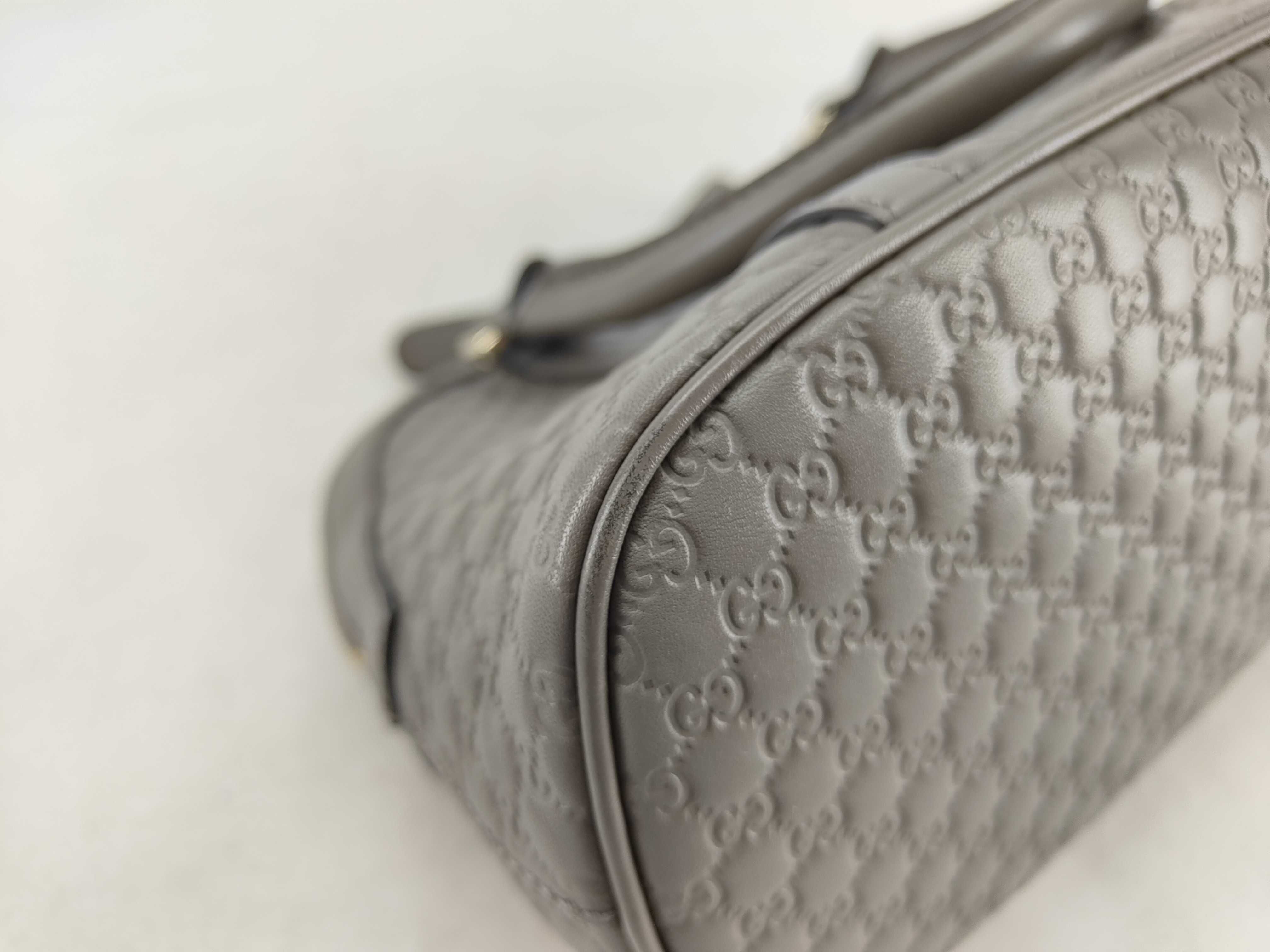 Microguccissima 2-Way Handbag 449654 Leather Gray with Strap — view 7