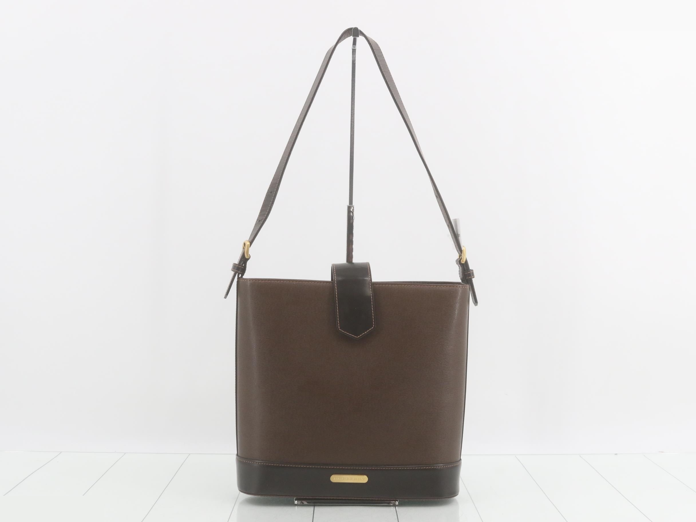Leather tote bag, brown tones