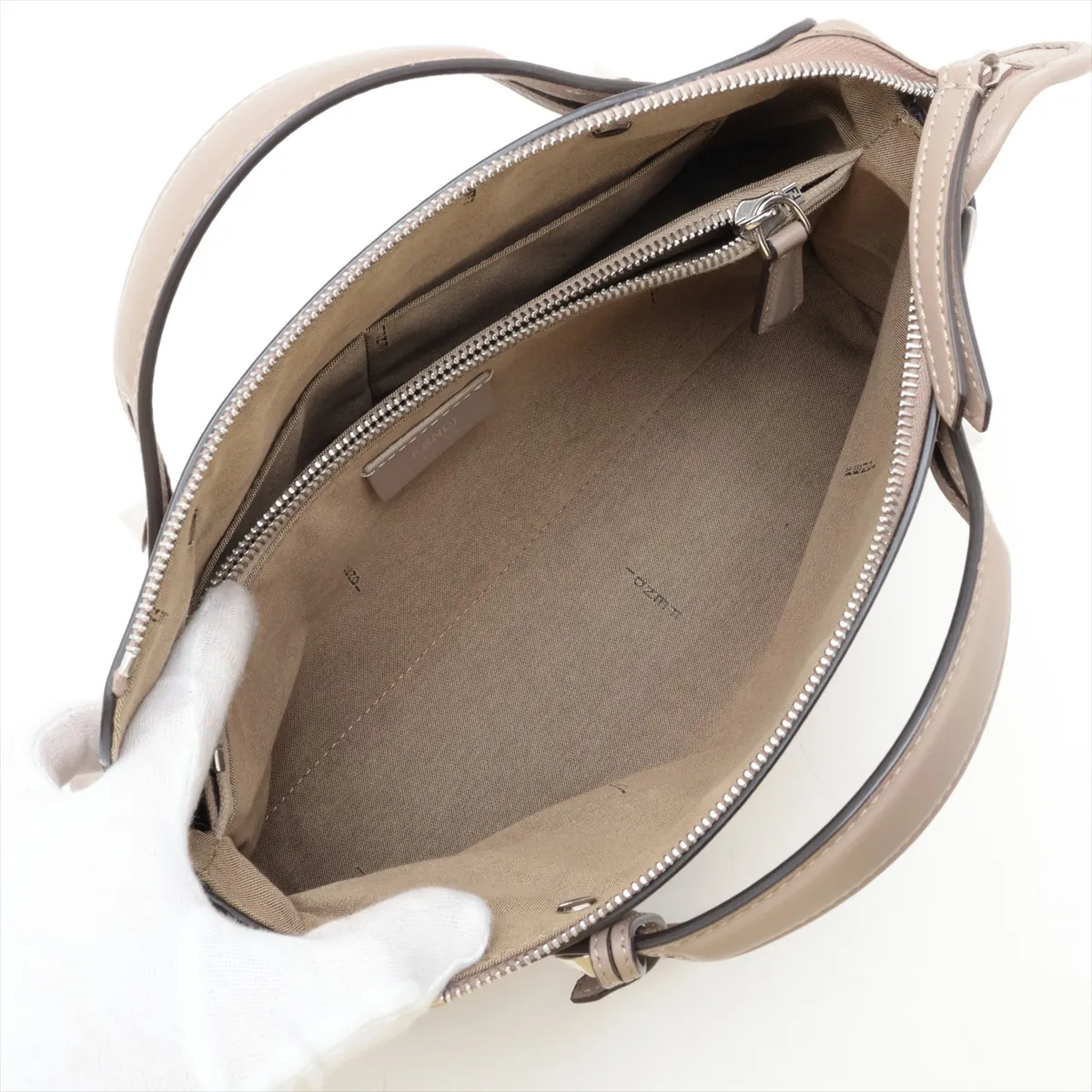 By The Way 8BL124 Leather 2-Way Handbag, Gray — view 8