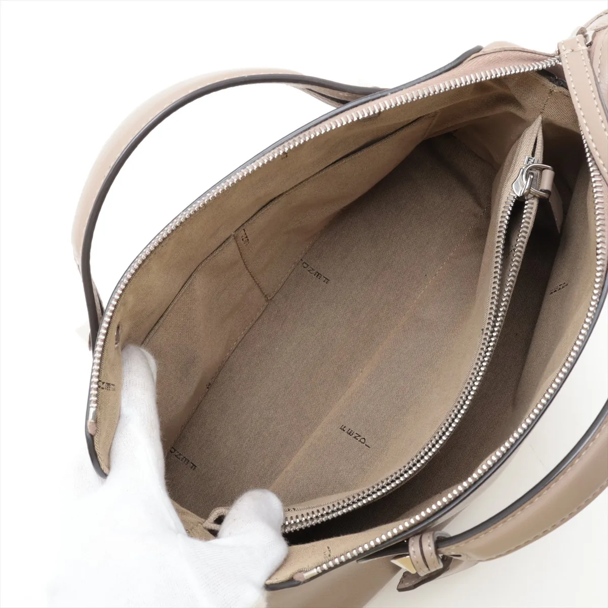 By The Way 8BL124 Leather 2-Way Handbag, Gray — view 9