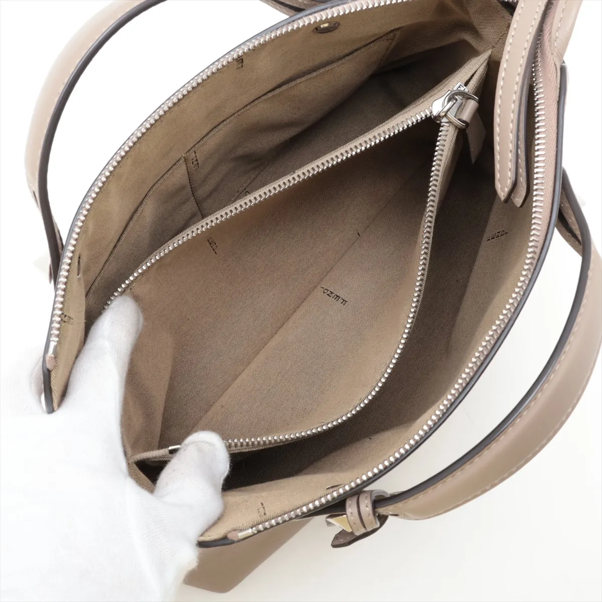 By The Way 8BL124 Leather 2-Way Handbag, Gray — view 10
