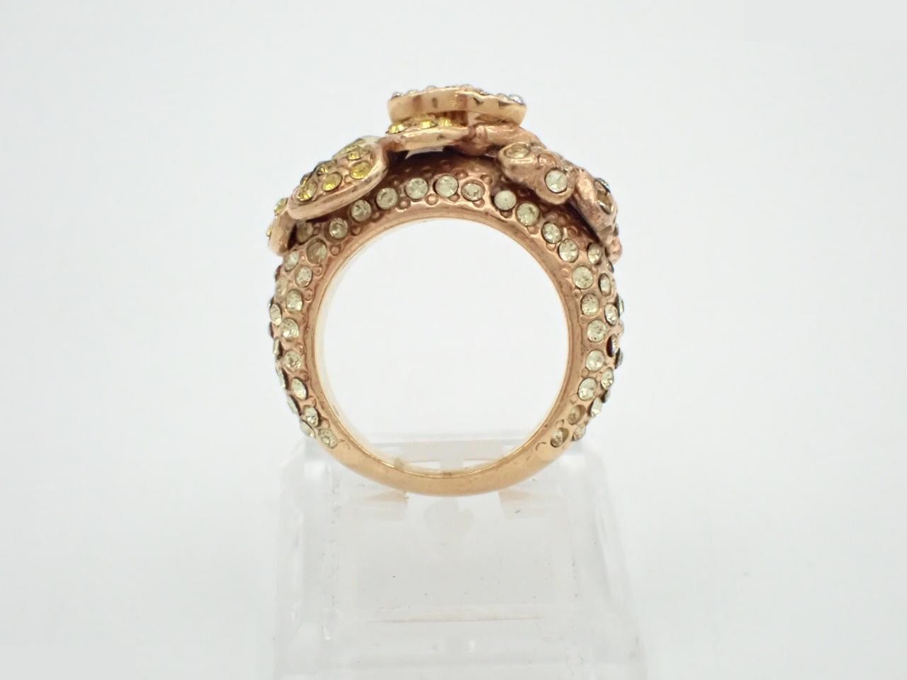 Coco Rhinestone Gold Ring #13 — view 3