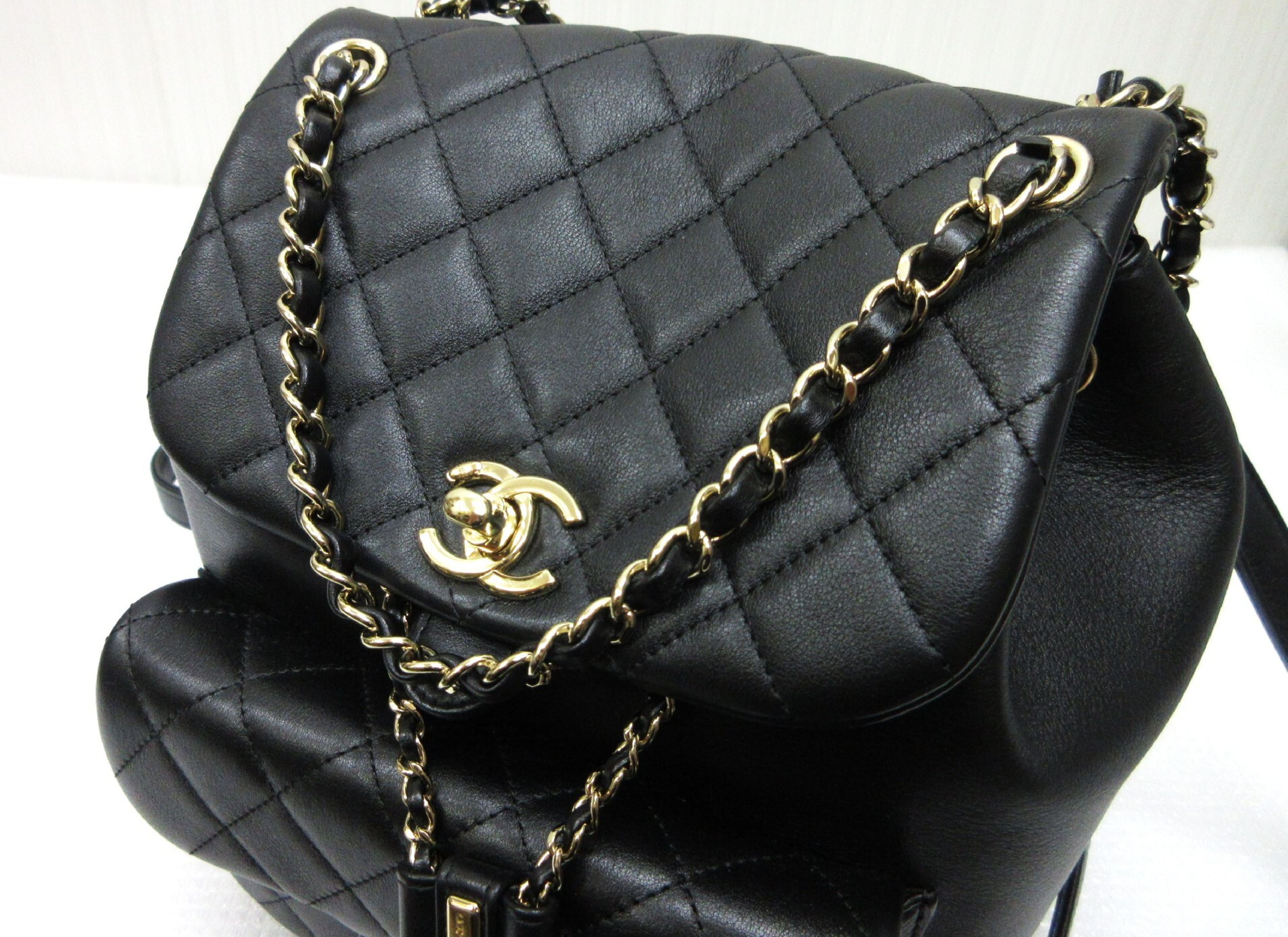 Matelassé Backpack AS3618 Black Lambskin Rucksack — view 7