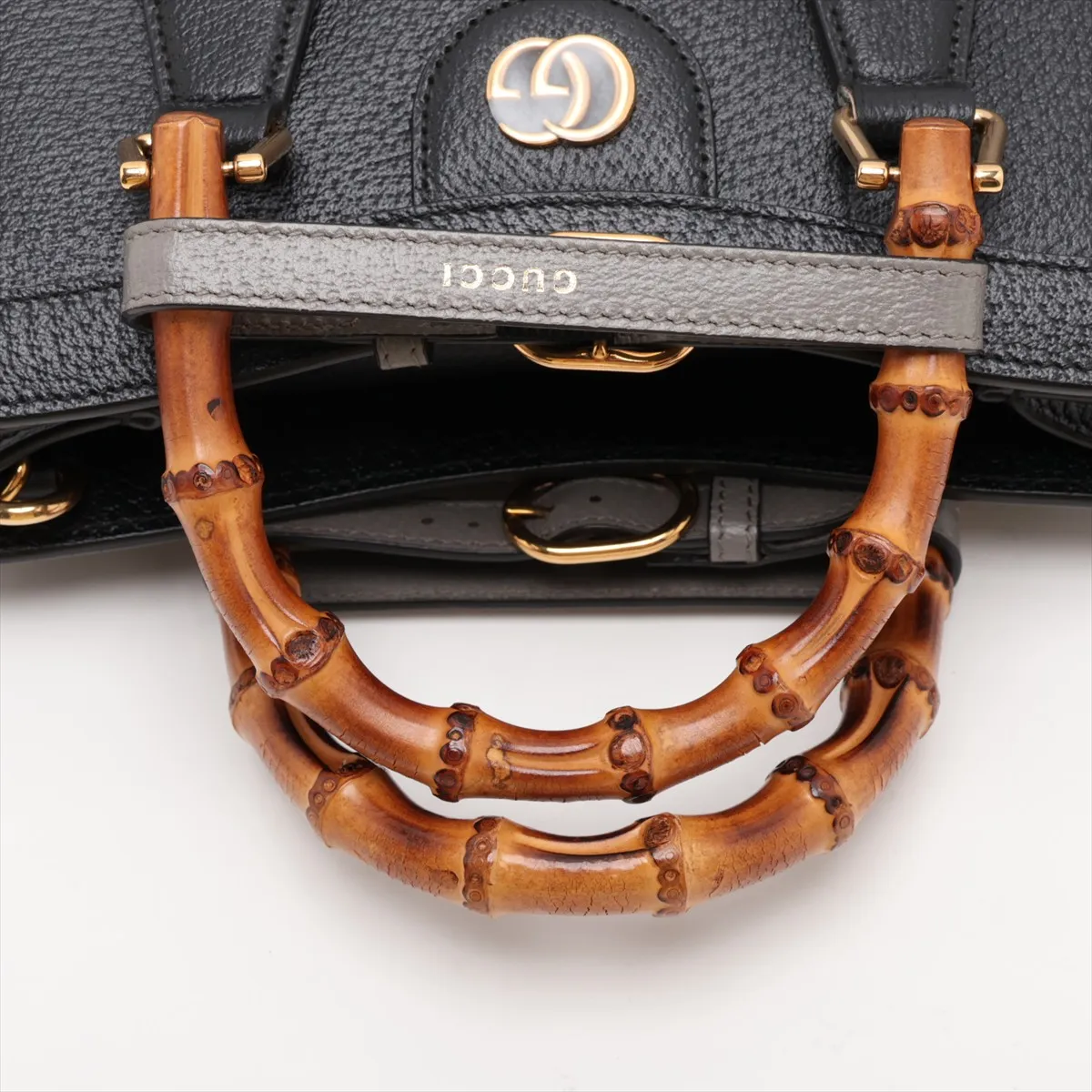 Bamboo Diana 702721 Leather 2-Way Handbag, Black — view 5