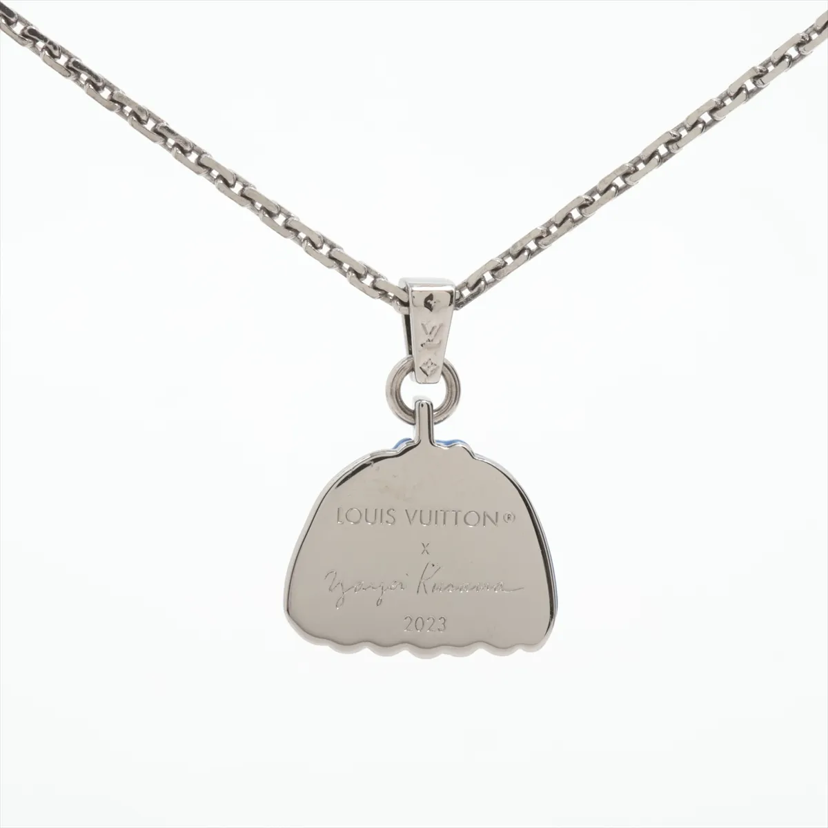M01099 LV×YK Pendant Pumpkin DI0233 Necklace GP Silver×Blue — view 2