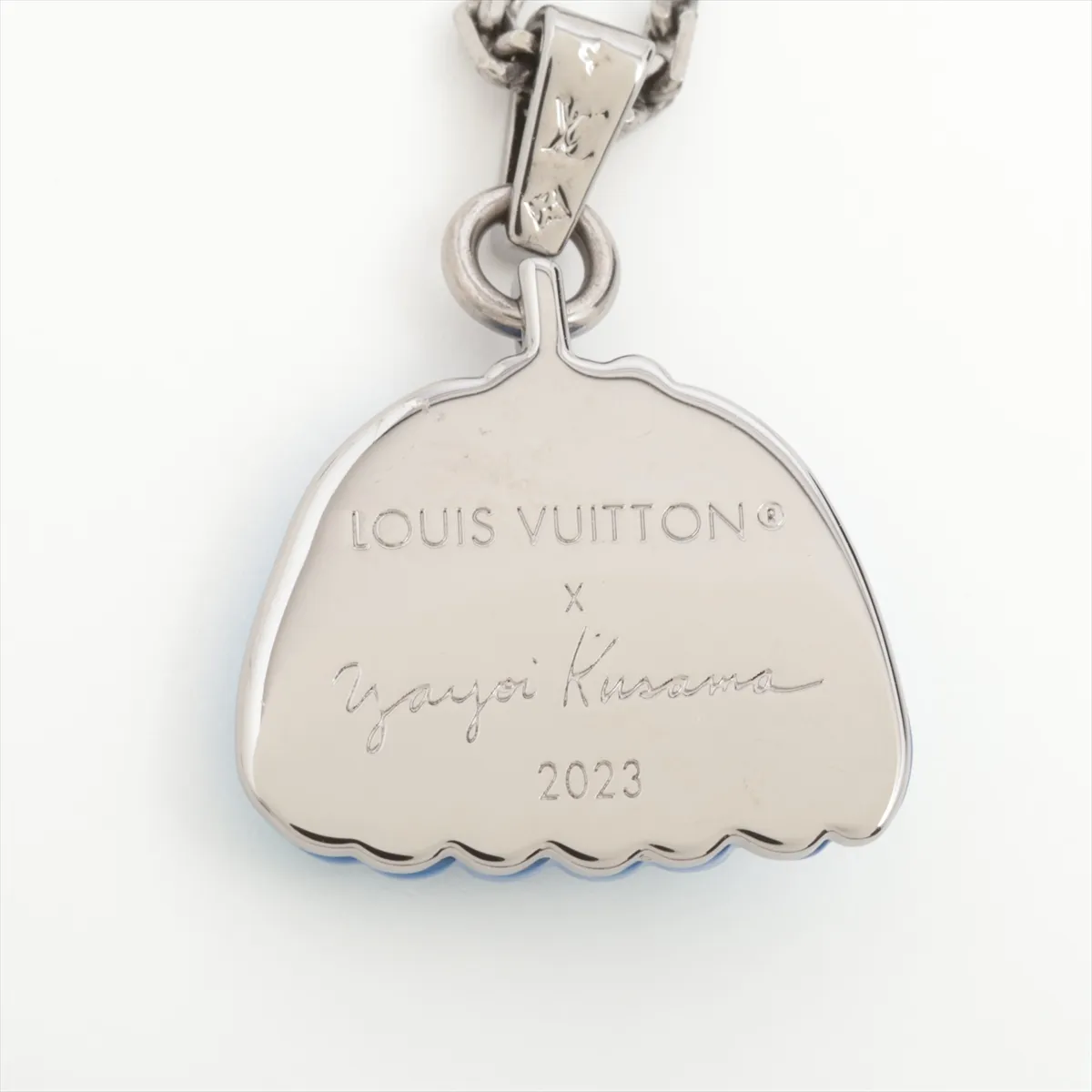 M01099 LV×YK Pendant Pumpkin DI0233 Necklace GP Silver×Blue — view 4