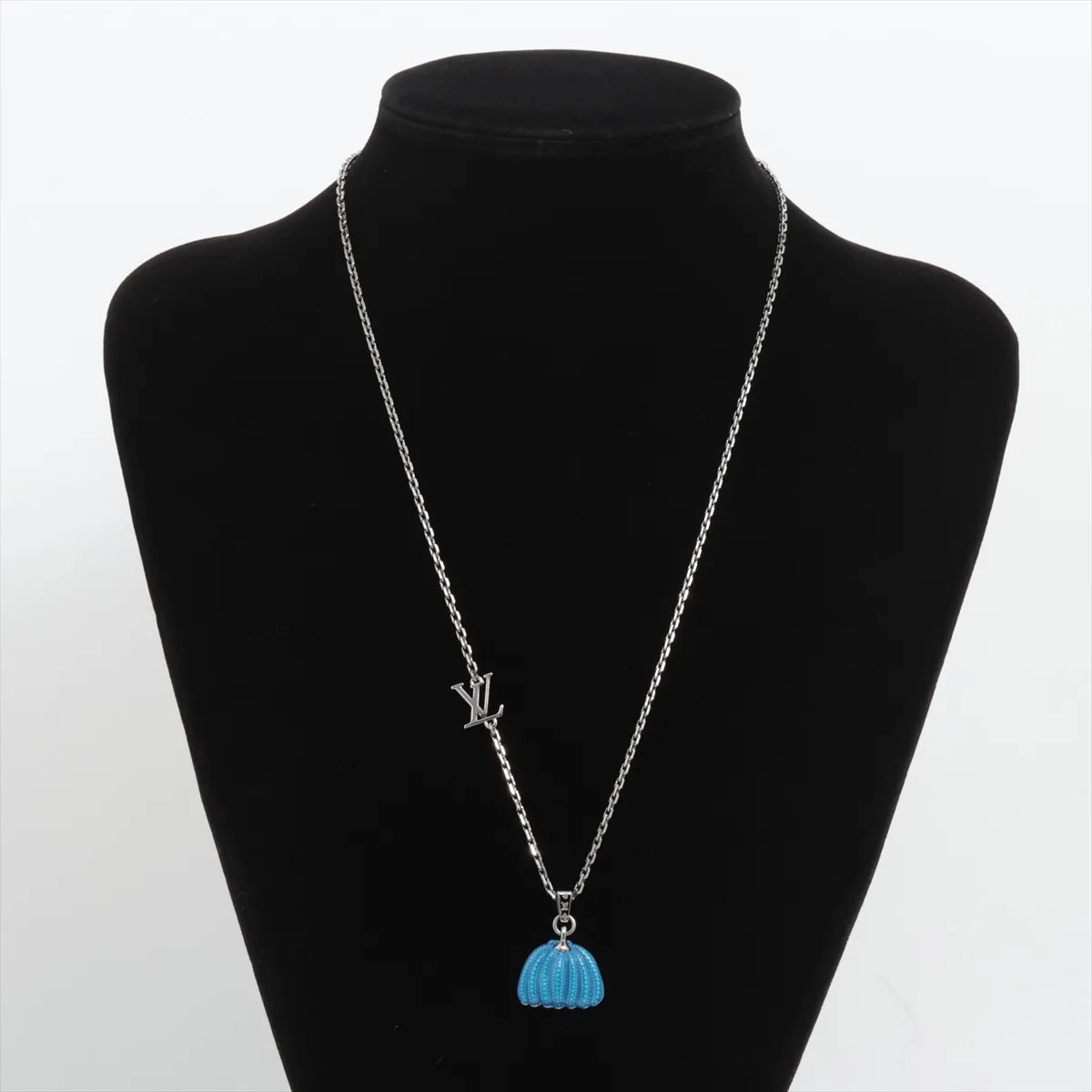 M01099 LV×YK Pendant Pumpkin DI0233 Necklace GP Silver×Blue — view 5