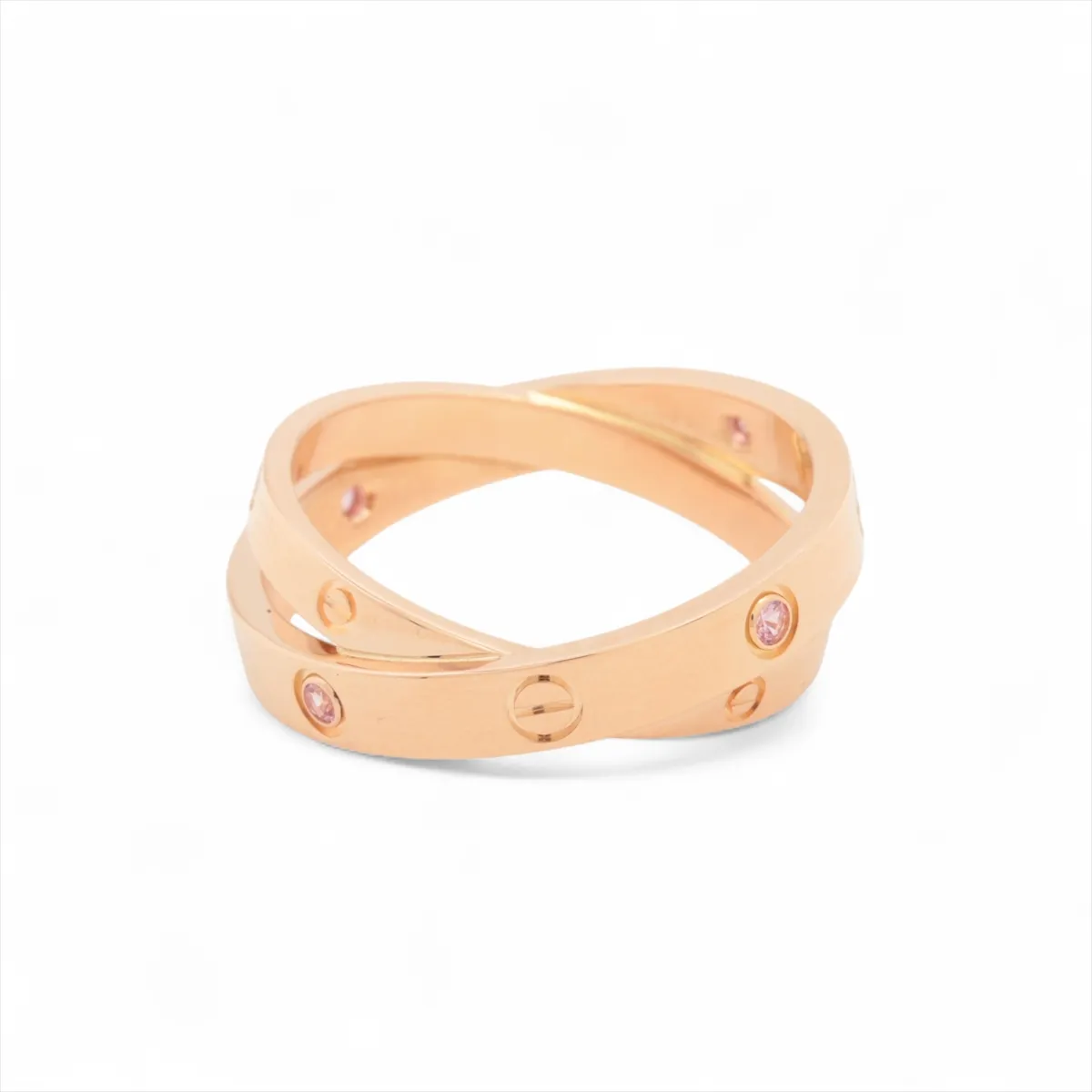 Be Love Pink Sapphire Ring 750(PG) 7.4g 58 AKU148 Stone Cake