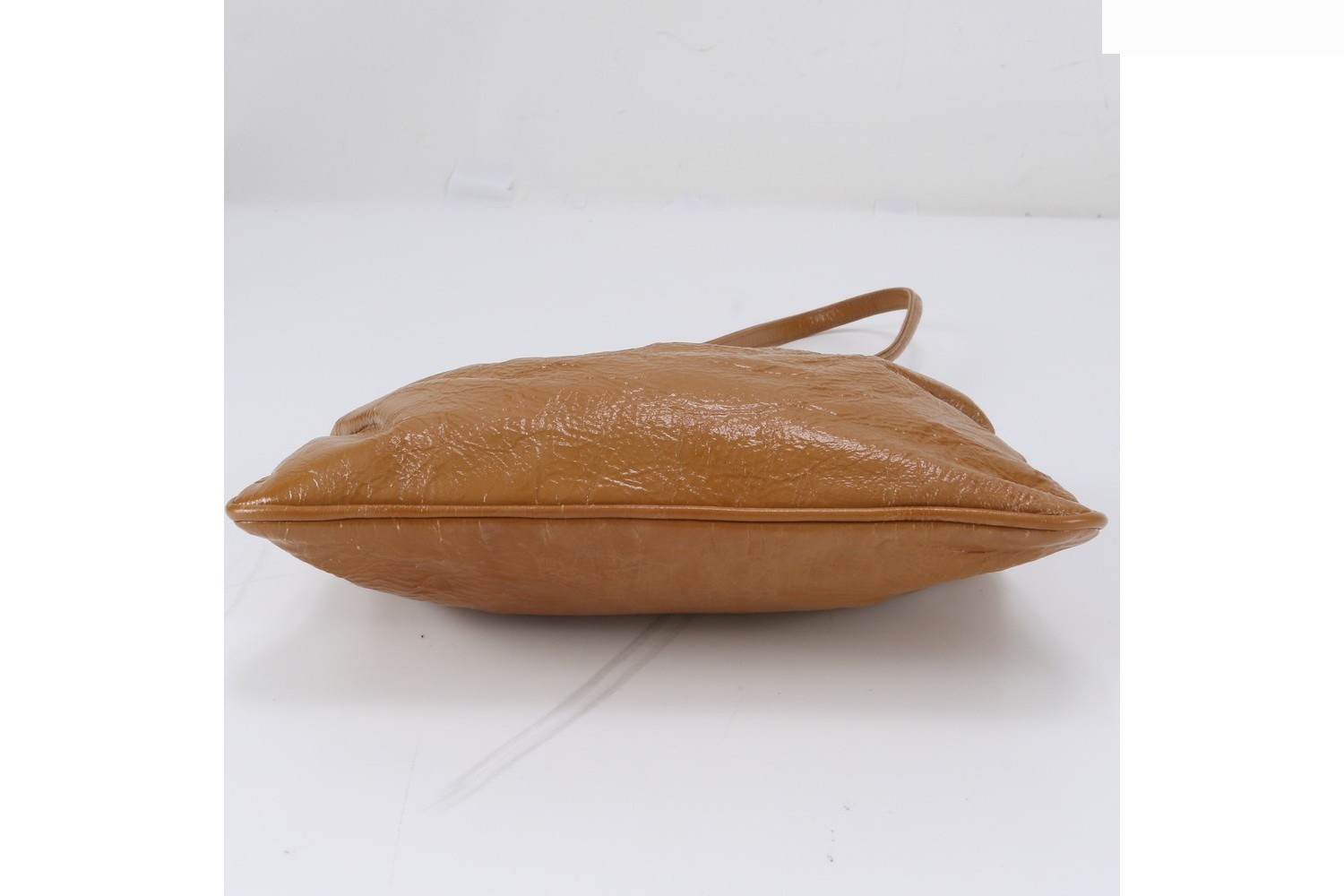 Leather shoulder bag with clasp closure, handbag style, genuine leather, brown. — view 5
