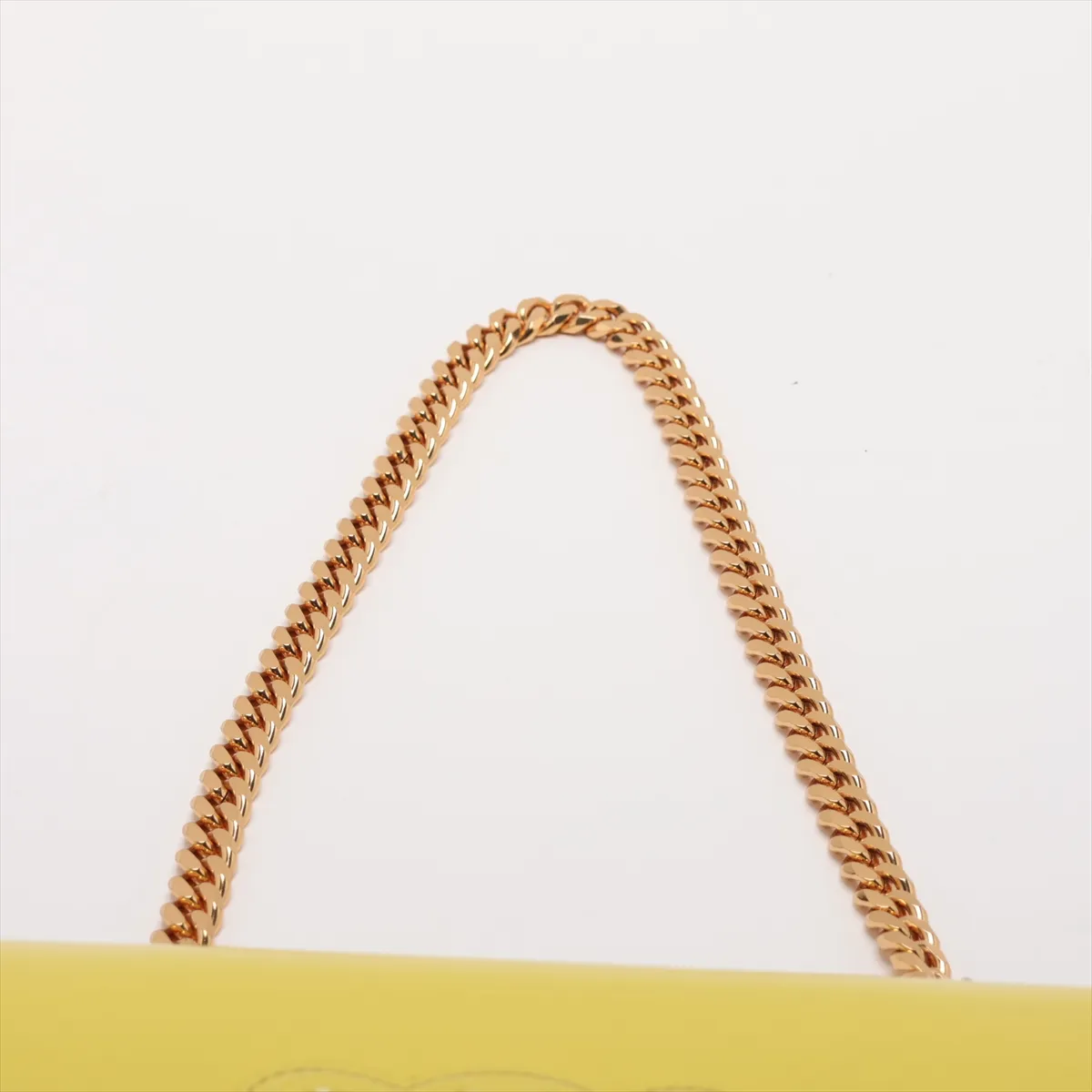 Cuir Triomphe Leather Chain Shoulder Bag, Yellow — view 6