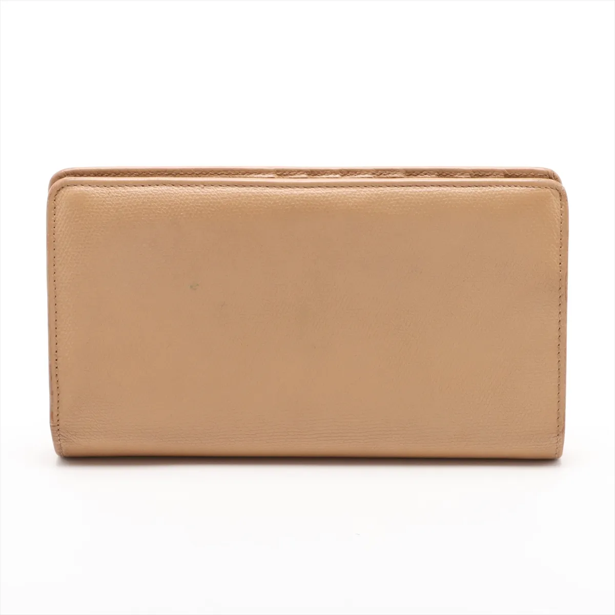 Coco Button Leather Long Wallet, Beige, Gold Hardware, 10144738 — view 2