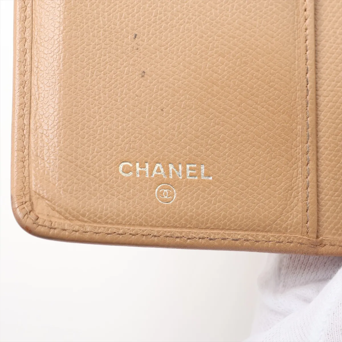 Coco Button Leather Long Wallet, Beige, Gold Hardware, 10144738 — view 11