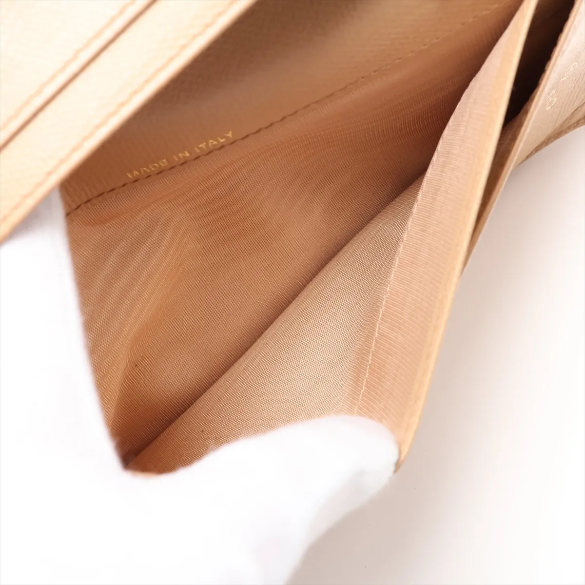 Coco Button Leather Long Wallet, Beige, Gold Hardware, 10144738 — view 6