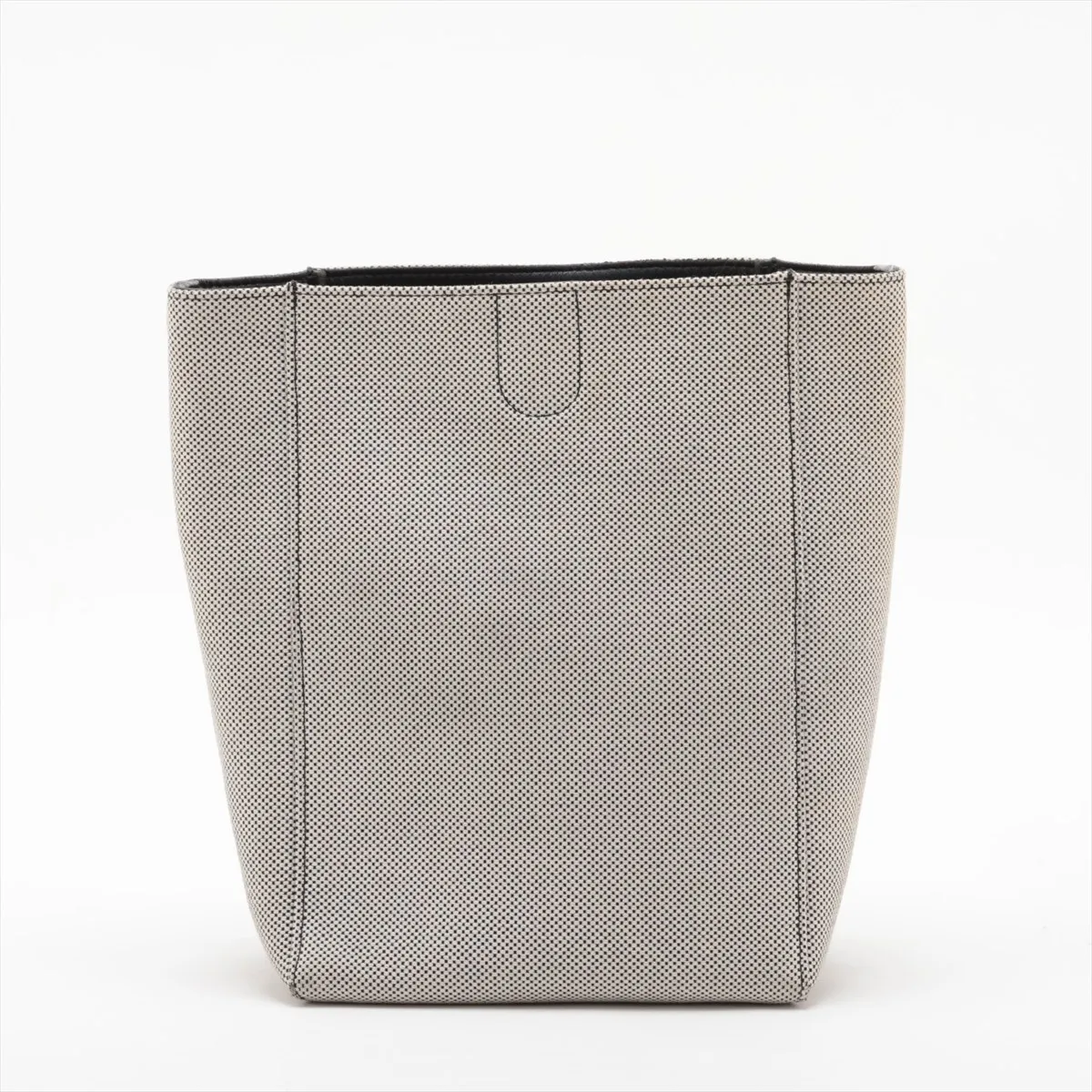Sangle Bucket Small Canvas x Leather Shoulder Bag, Gray — view 2