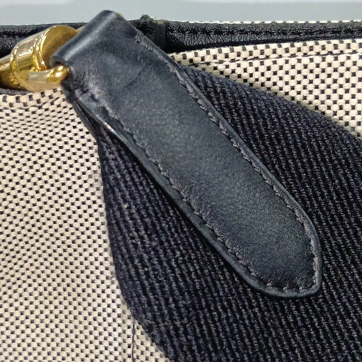 Sangle Bucket Small Canvas x Leather Shoulder Bag, Gray — view 14