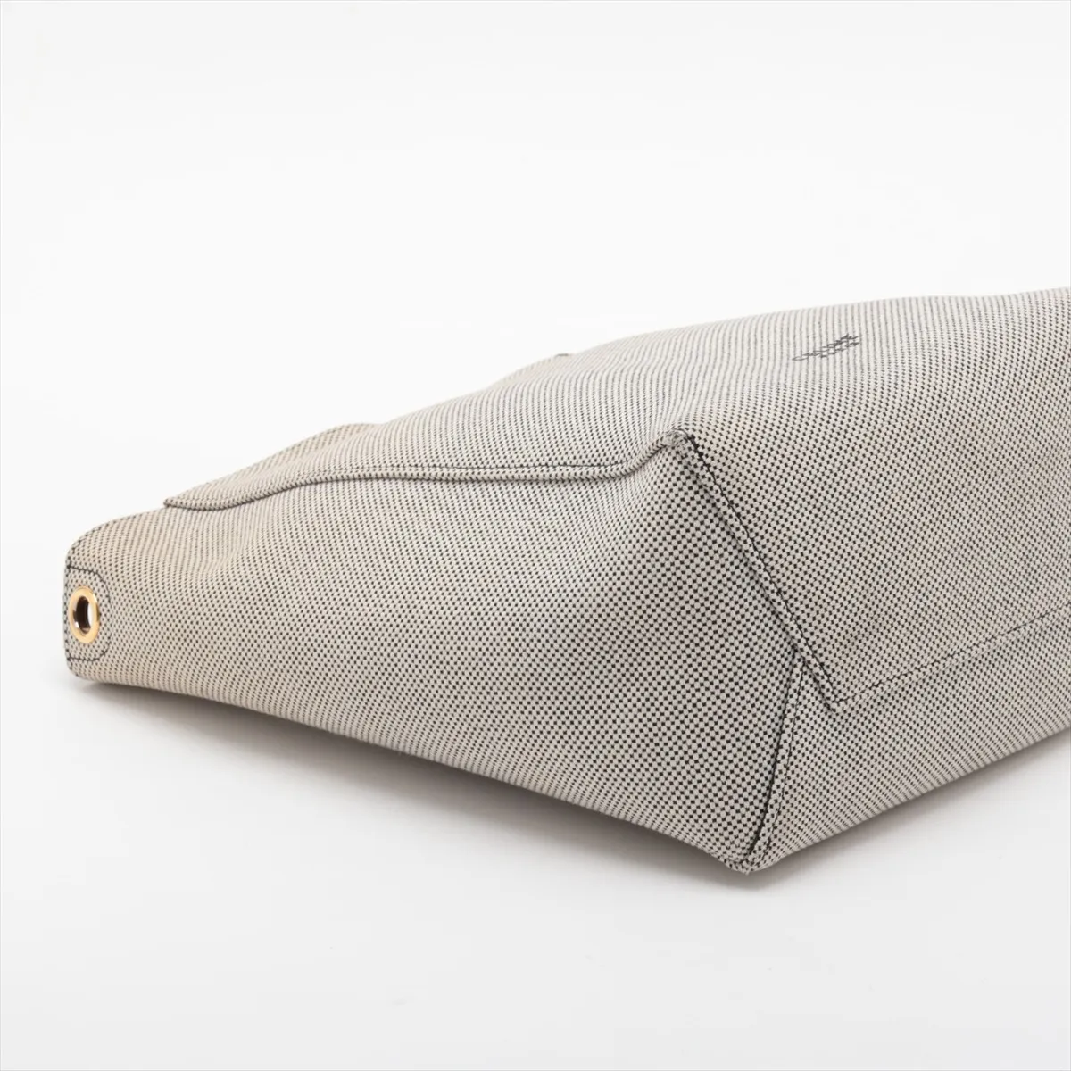 Sangle Bucket Small Canvas x Leather Shoulder Bag, Gray — view 4