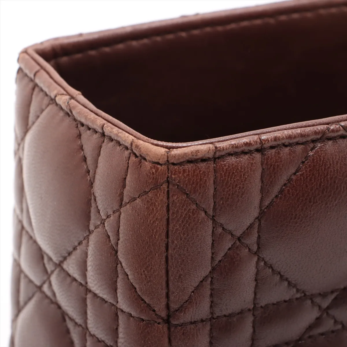 Lady Dior Cannage Large Leather 2WAY Handbag Brown Bearer Guarantee — view 11