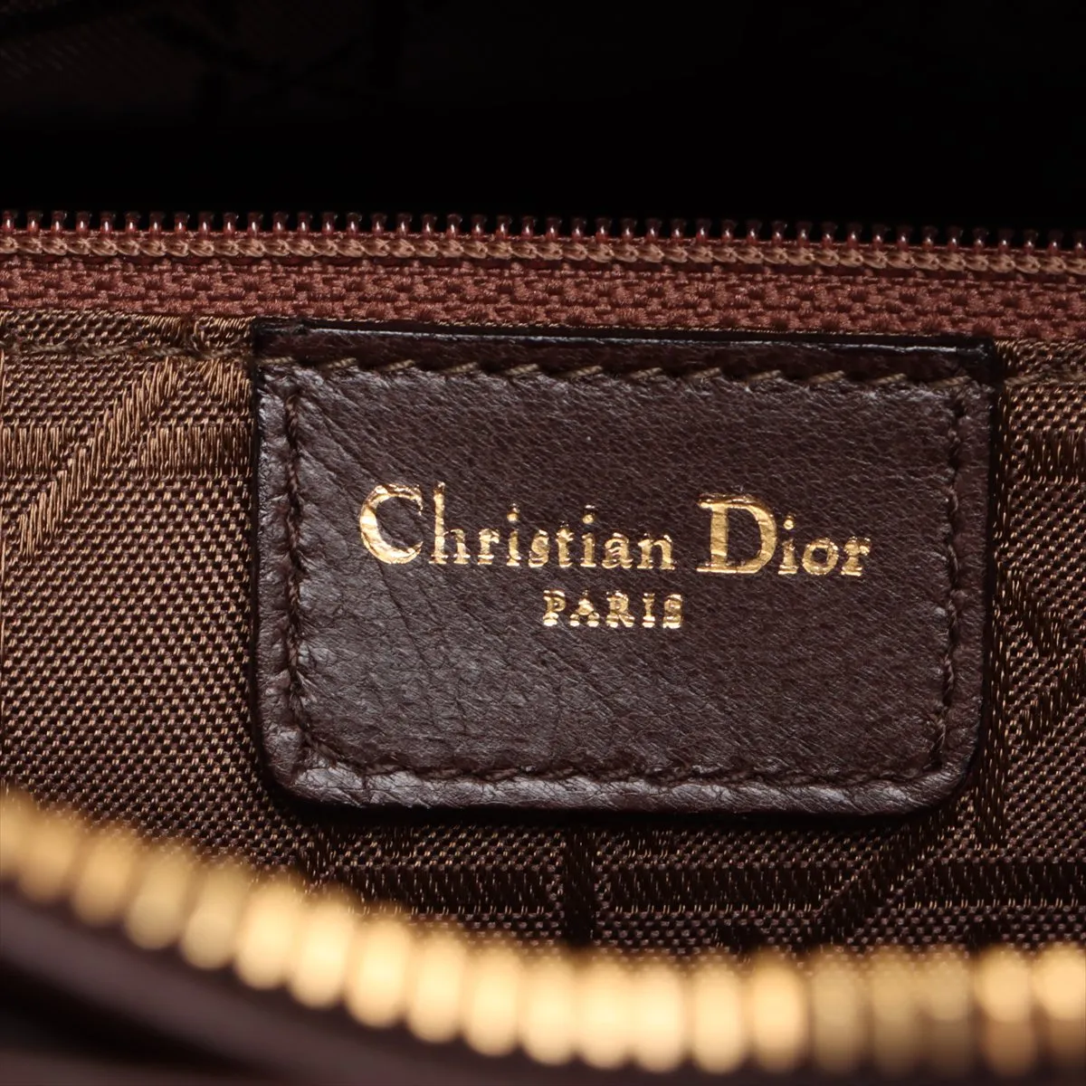 Lady Dior Cannage Large Leather 2WAY Handbag Brown Bearer Guarantee — view 10