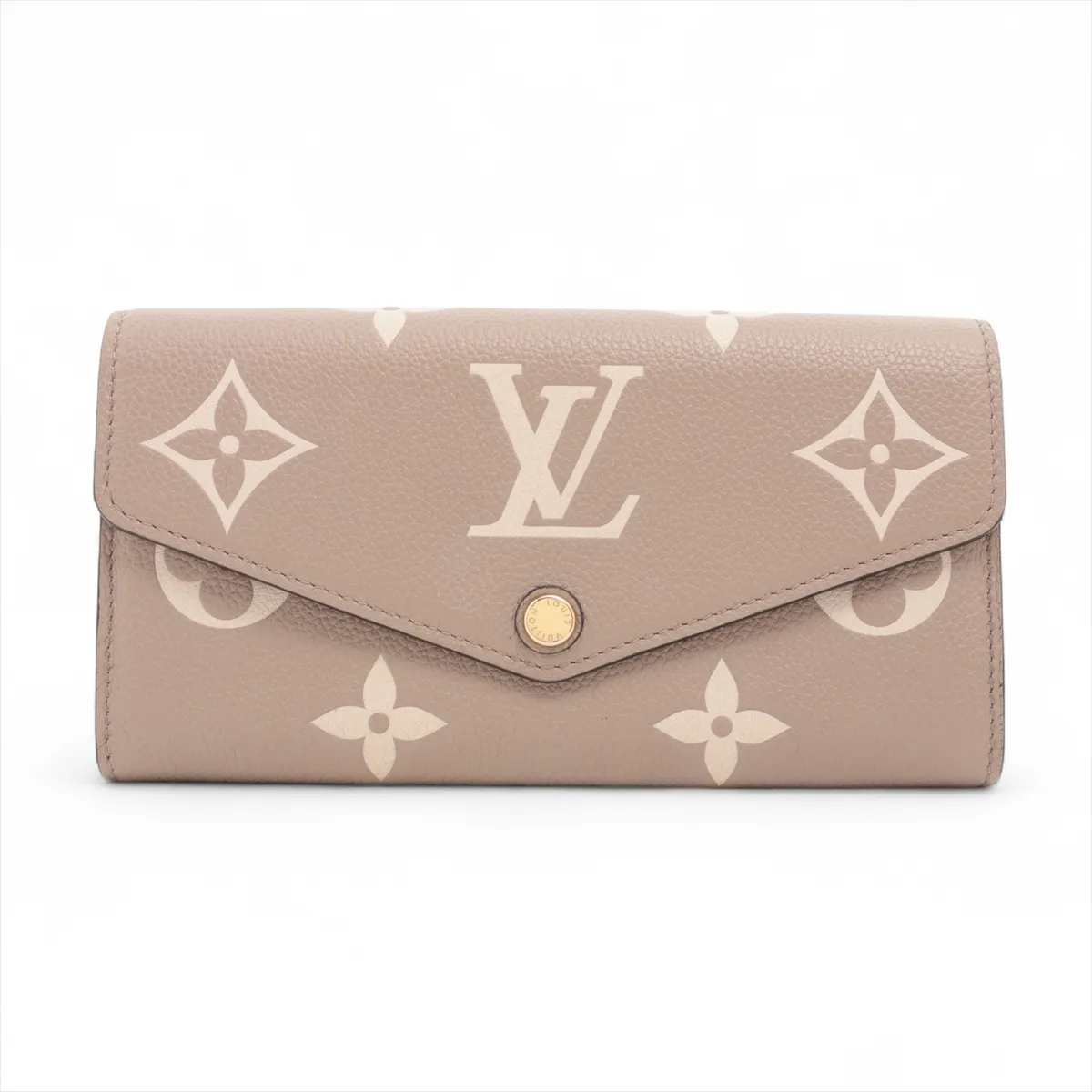 Bicolor Monogram Empreinte Portefeuille Sarah NM M81049 Tourterelle x Crème Long Wallet (RFID detected)