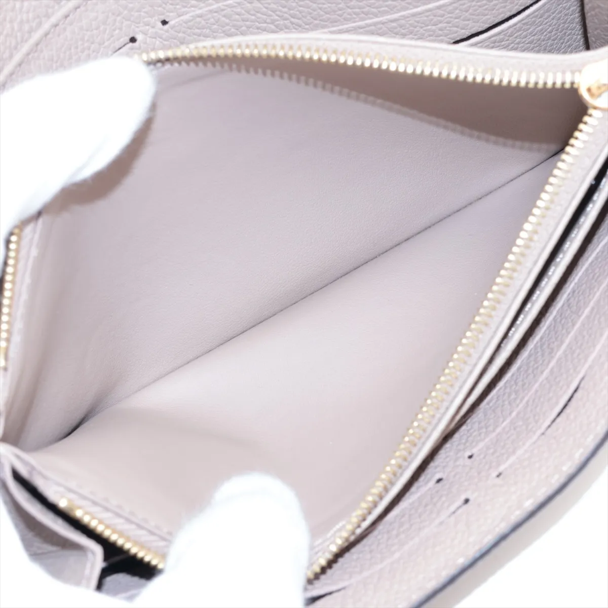 Bicolor Monogram Empreinte Portefeuille Sarah NM M81049 Tourterelle x Crème Long Wallet (RFID detected) — view 8