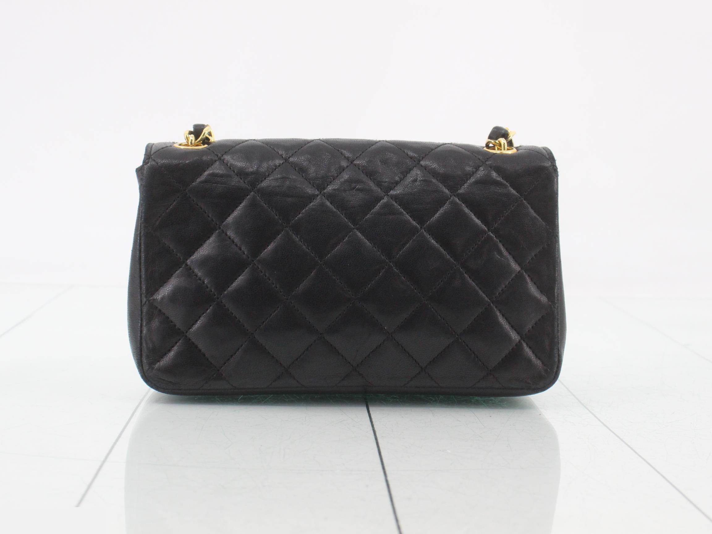 Matelassé Chain Shoulder Bag, Black — view 2