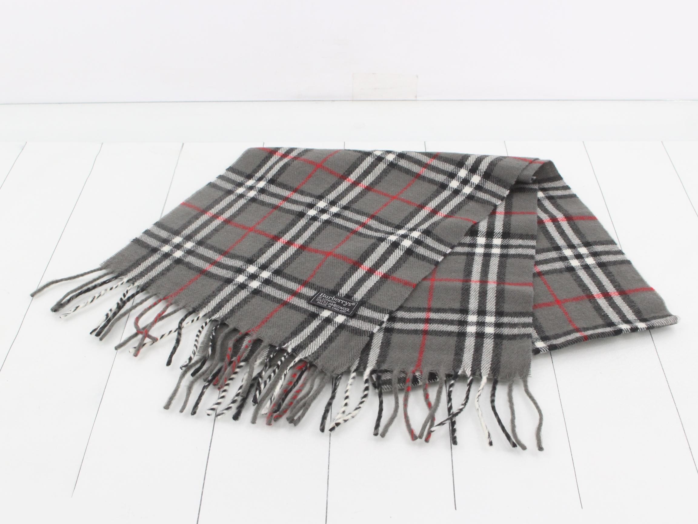 Nova Check Scarf, Gray, 100% Wool — view 2