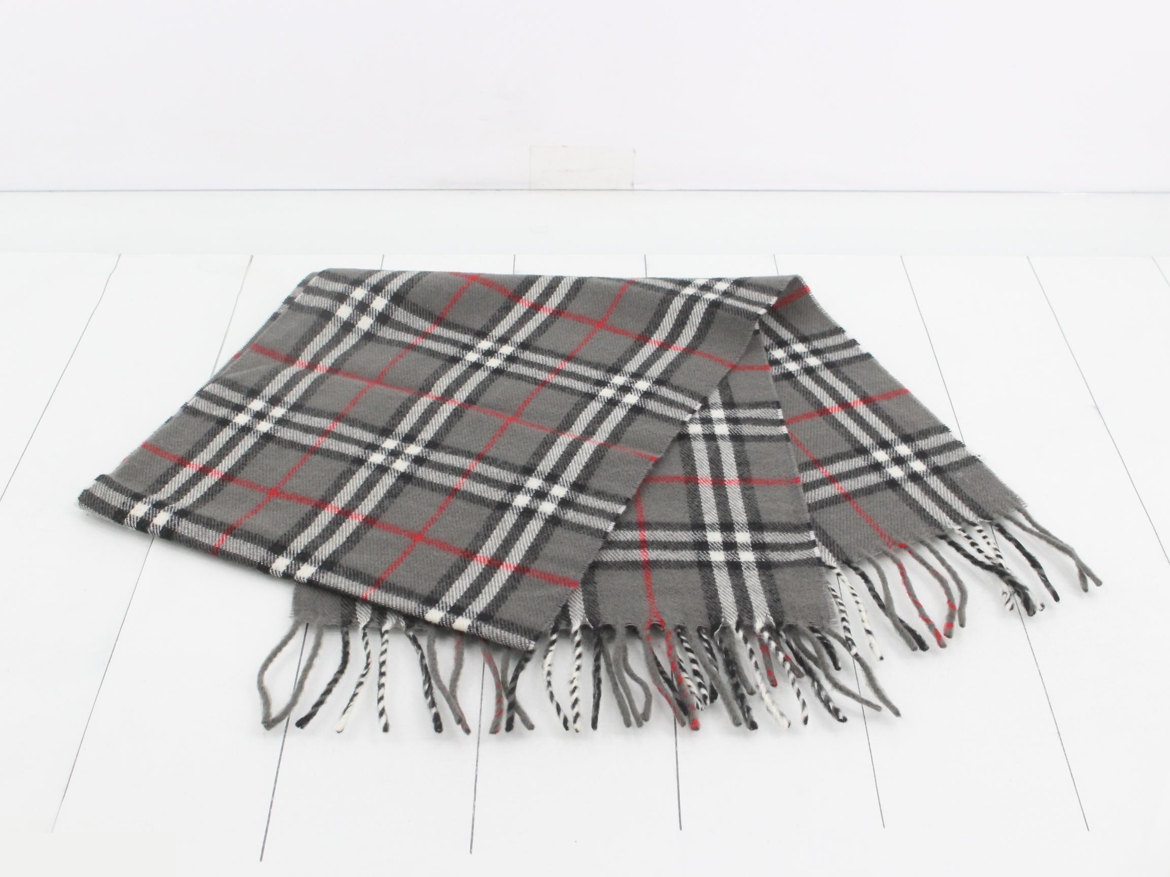 Nova Check Scarf, Gray, 100% Wool — view 3
