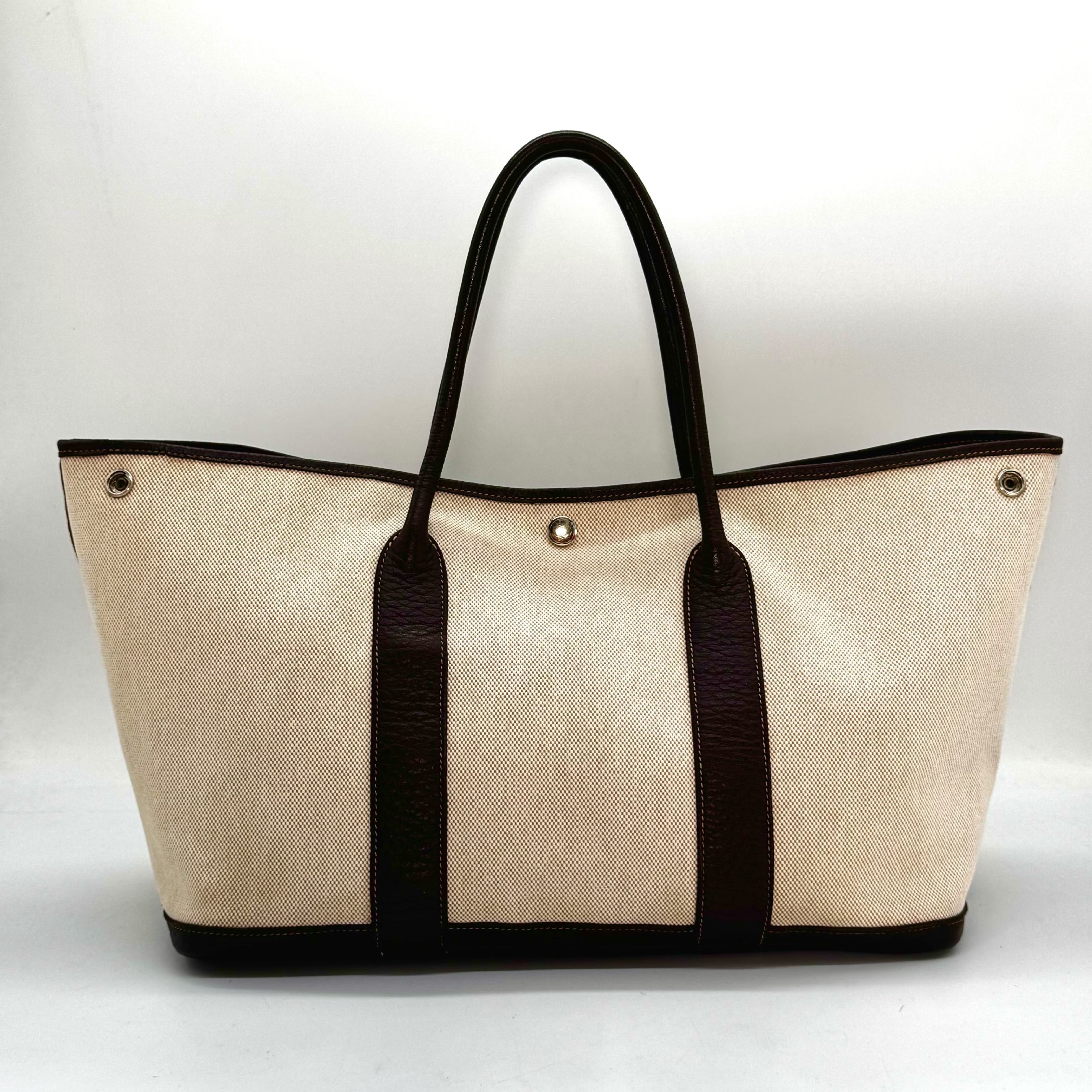 Garden Party Toile H Marron Brown PM Tote Bag