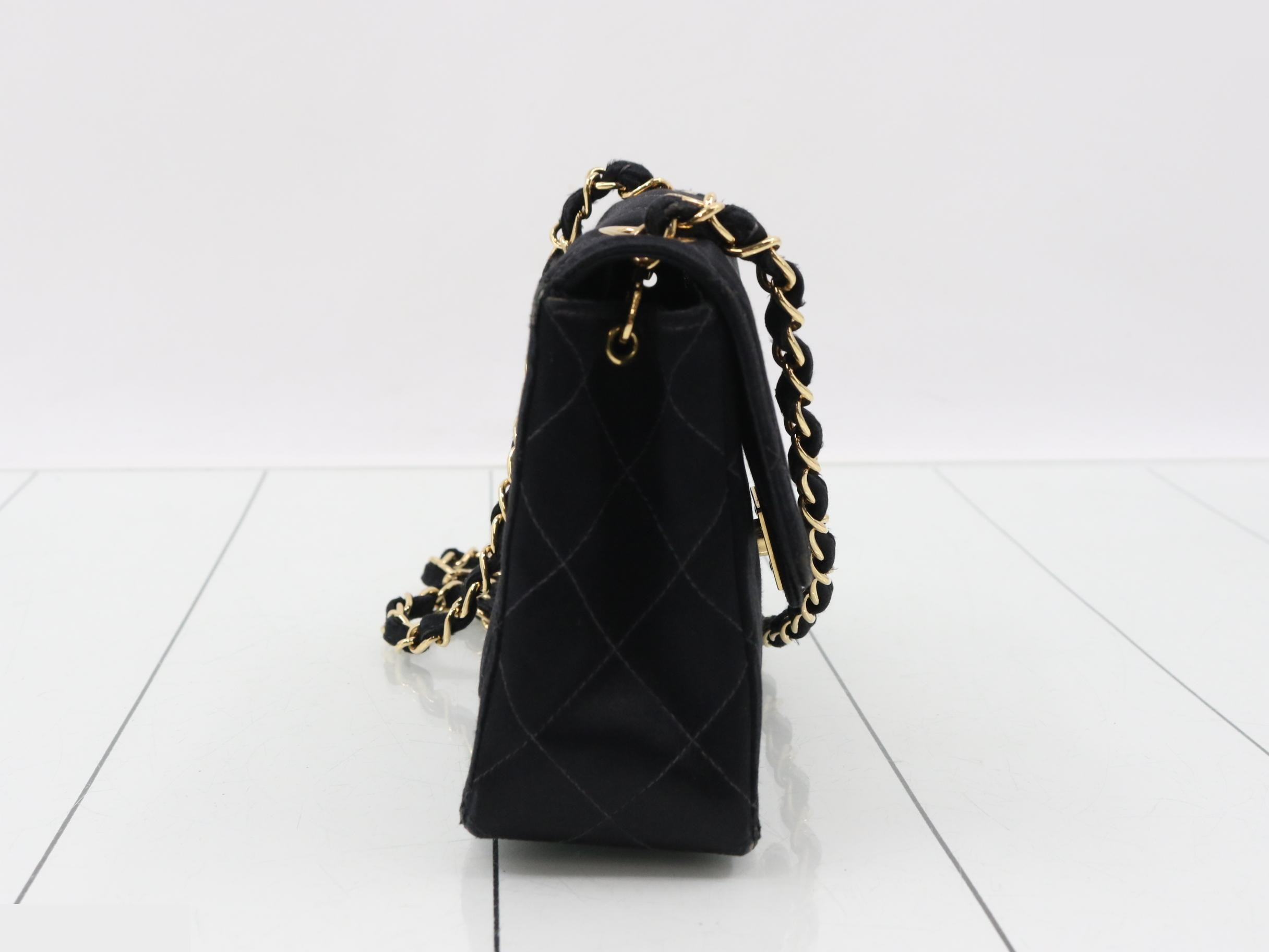 Turnlock Mini Matelassé Satin Chain Shoulder Bag — view 4