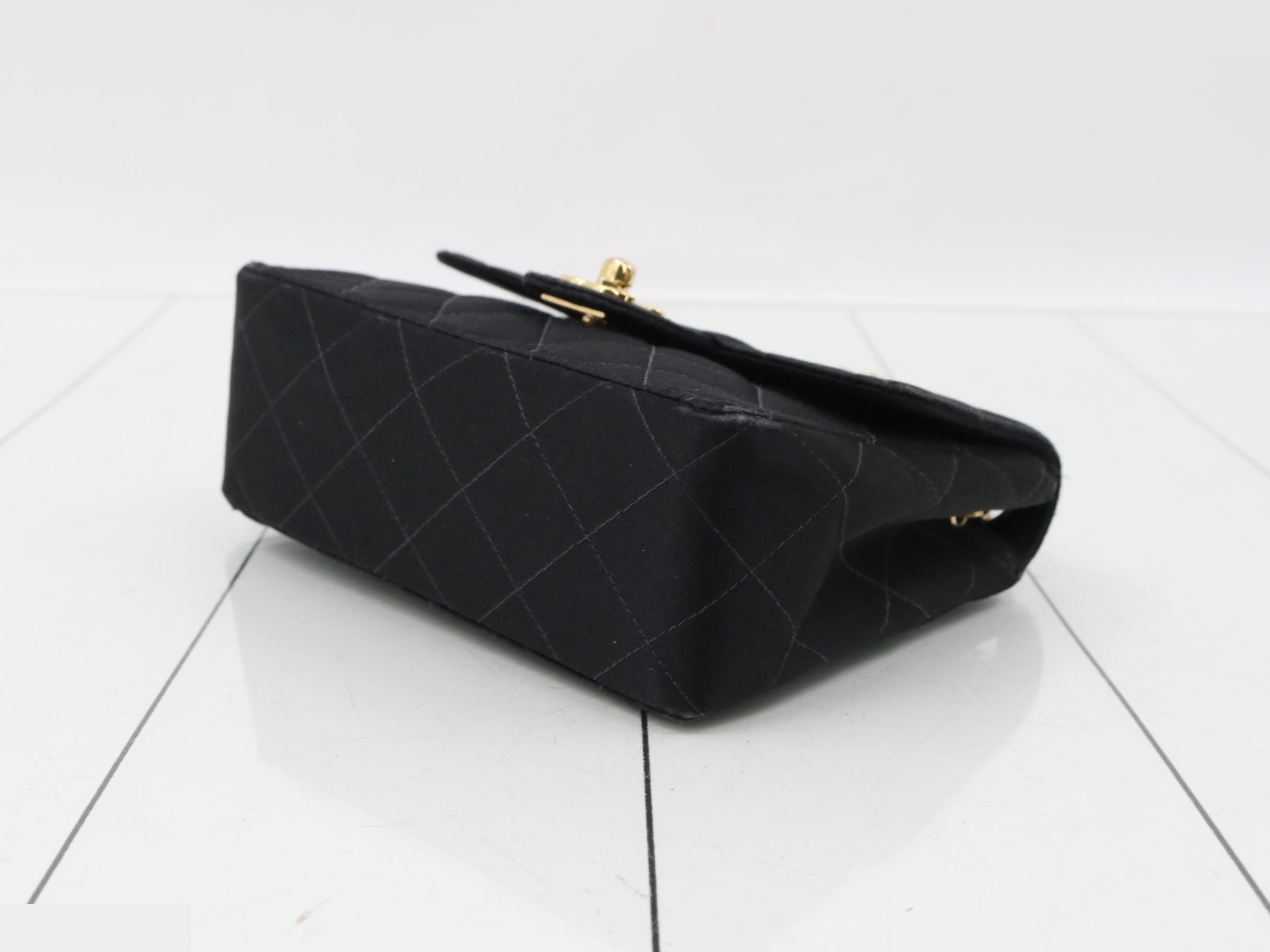Turnlock Mini Matelassé Satin Chain Shoulder Bag — view 6