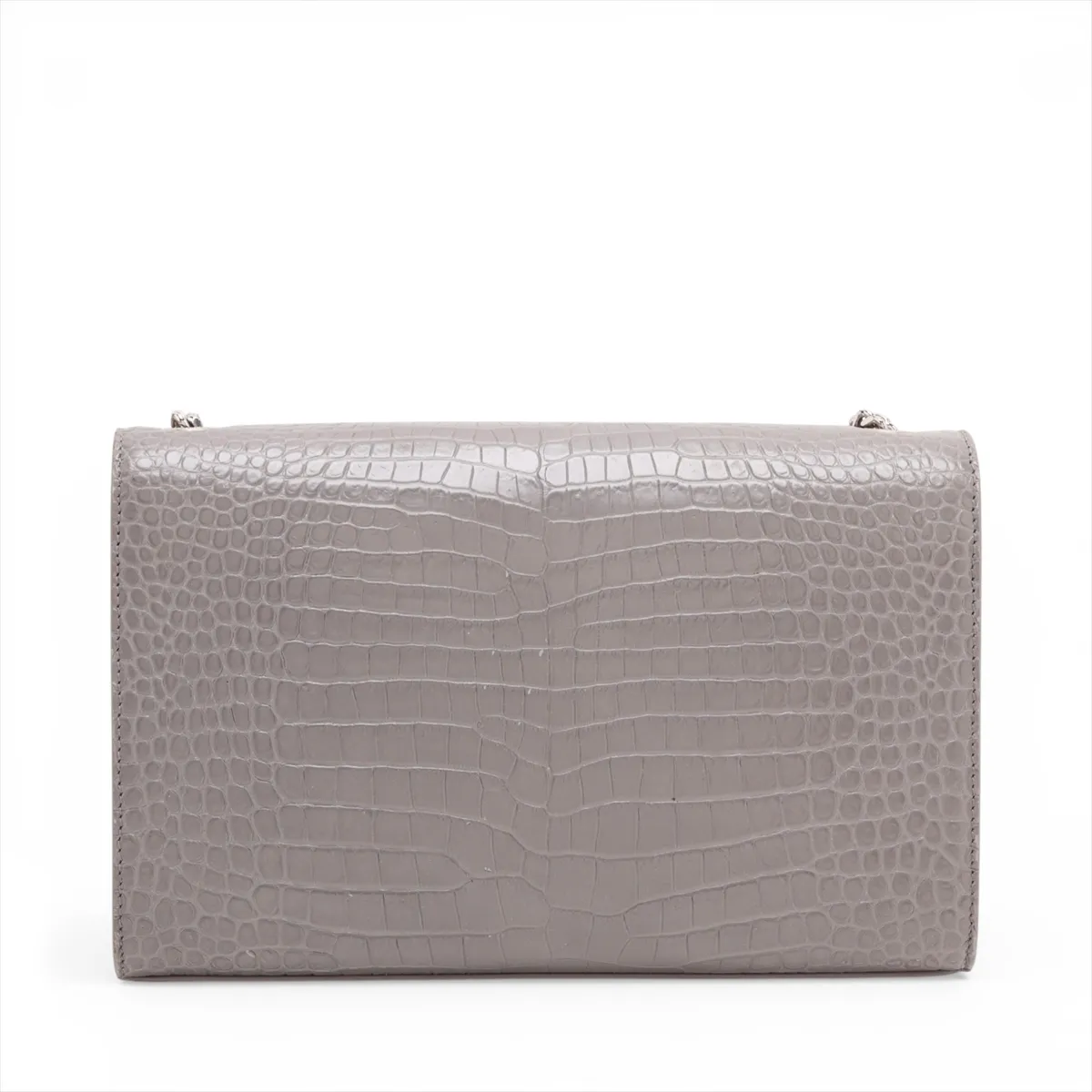 Classic Kate Crocodile Embossed Chain Shoulder Bag, Gray, 354119 — view 2
