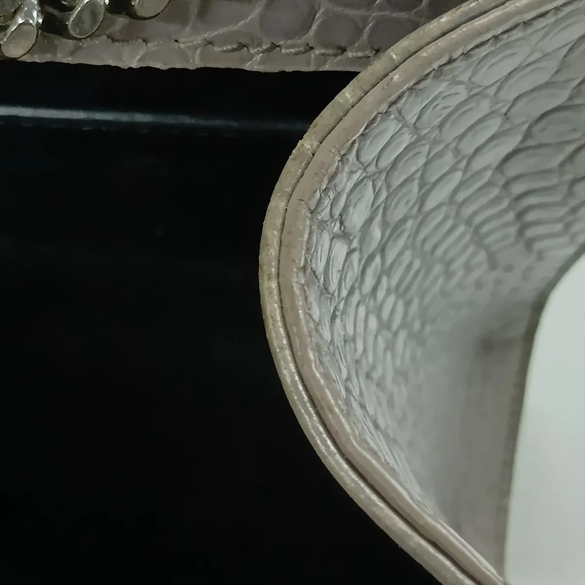 Classic Kate Crocodile Embossed Chain Shoulder Bag, Gray, 354119 — view 14