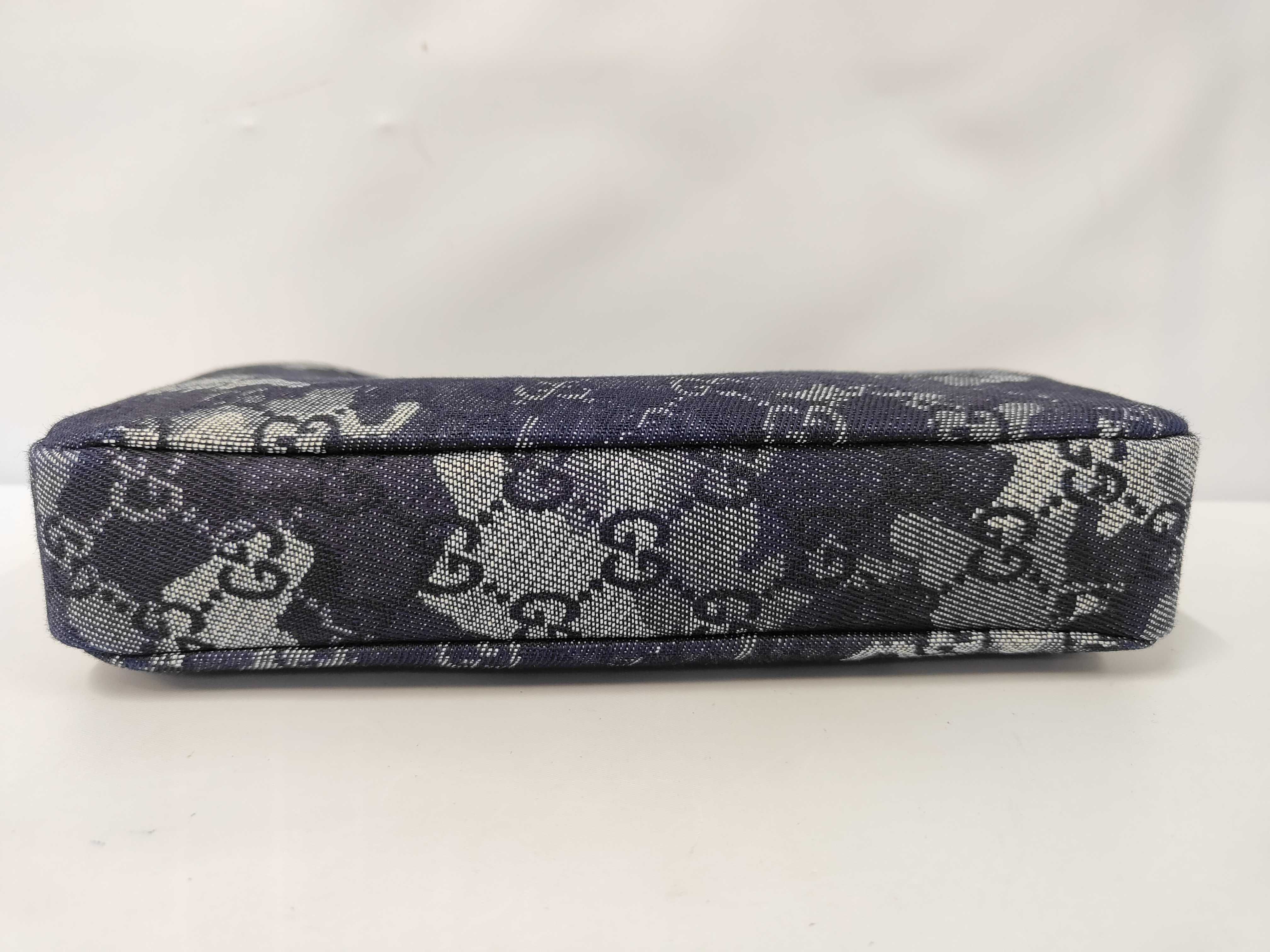 denim camouflage shoulder bag GG pouch — view 3