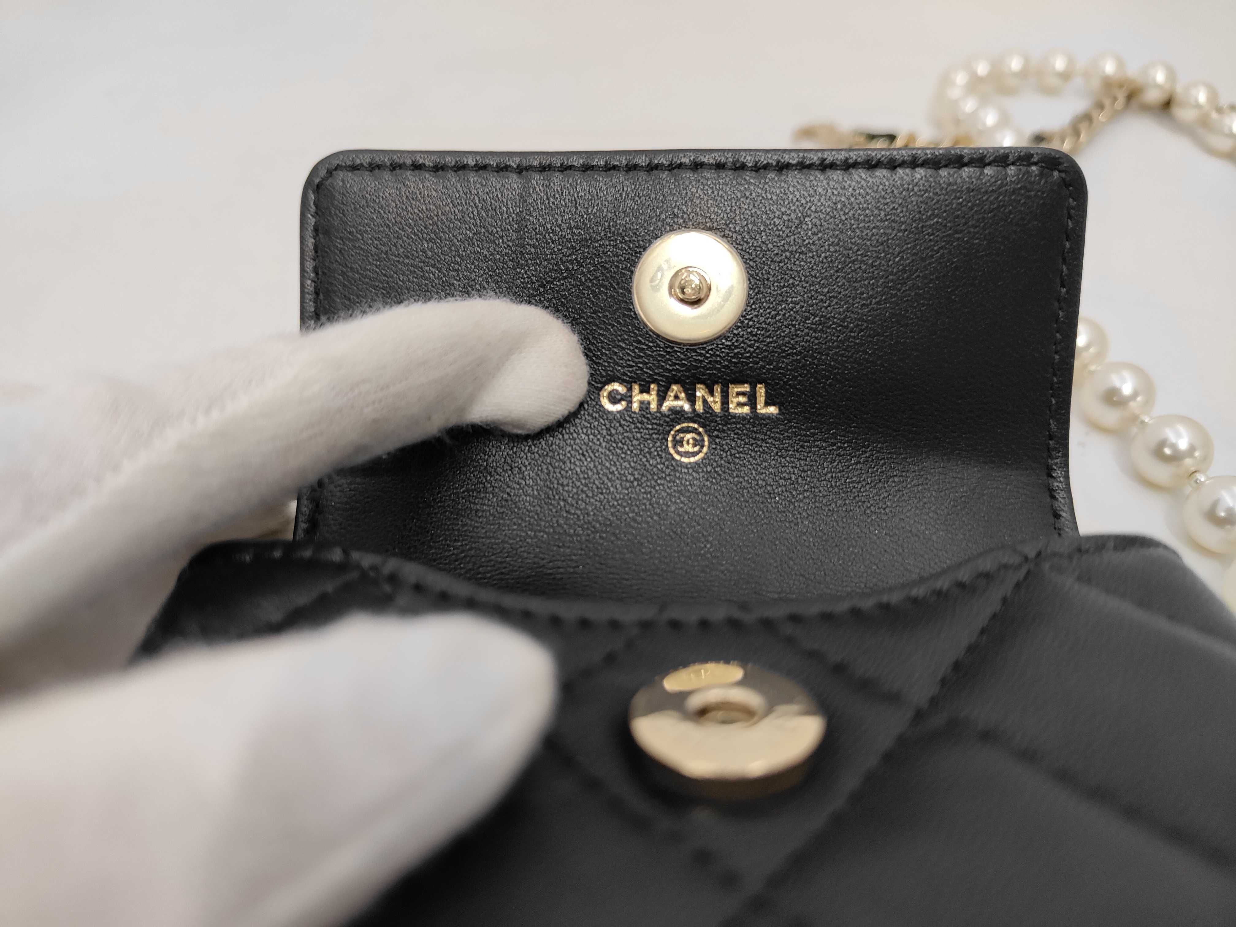 Matelassé Pearl Chain Shoulder Bag — view 8