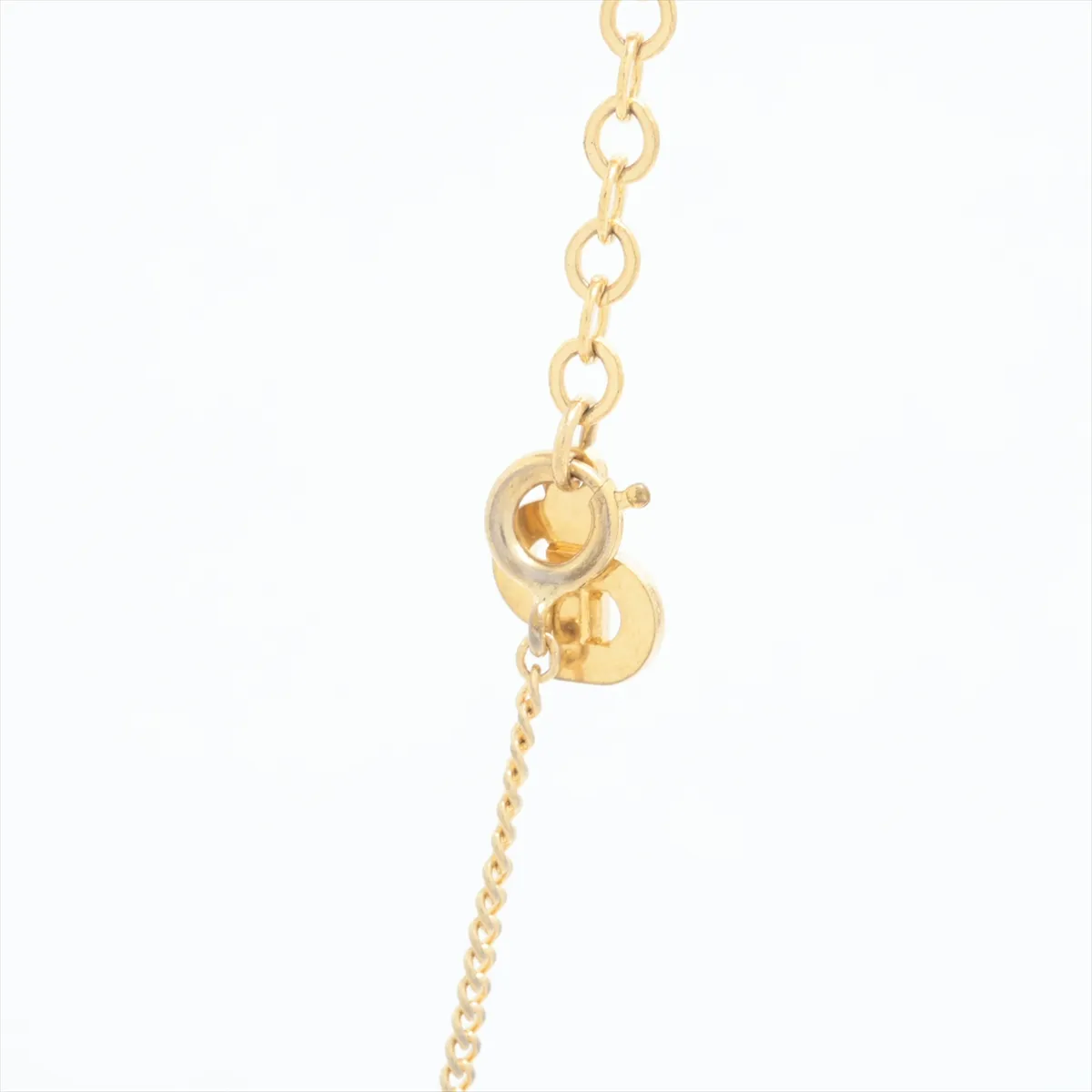 CD logo necklace, GP gold. Shows signs of wear, — view 3