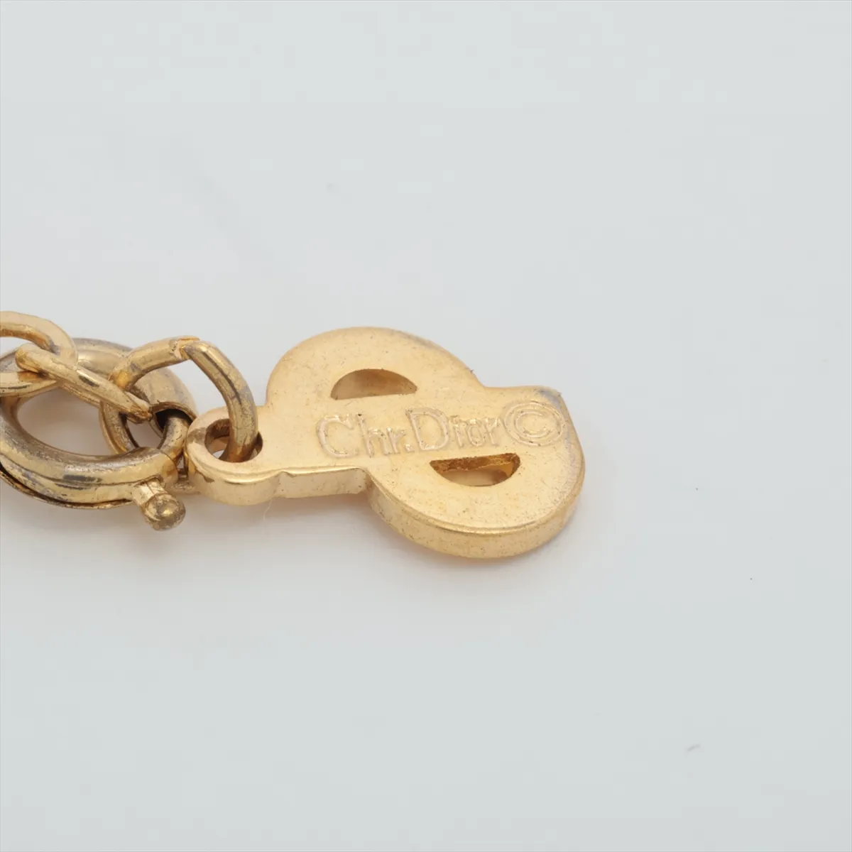 CD logo necklace, GP gold. Shows signs of wear, — view 4