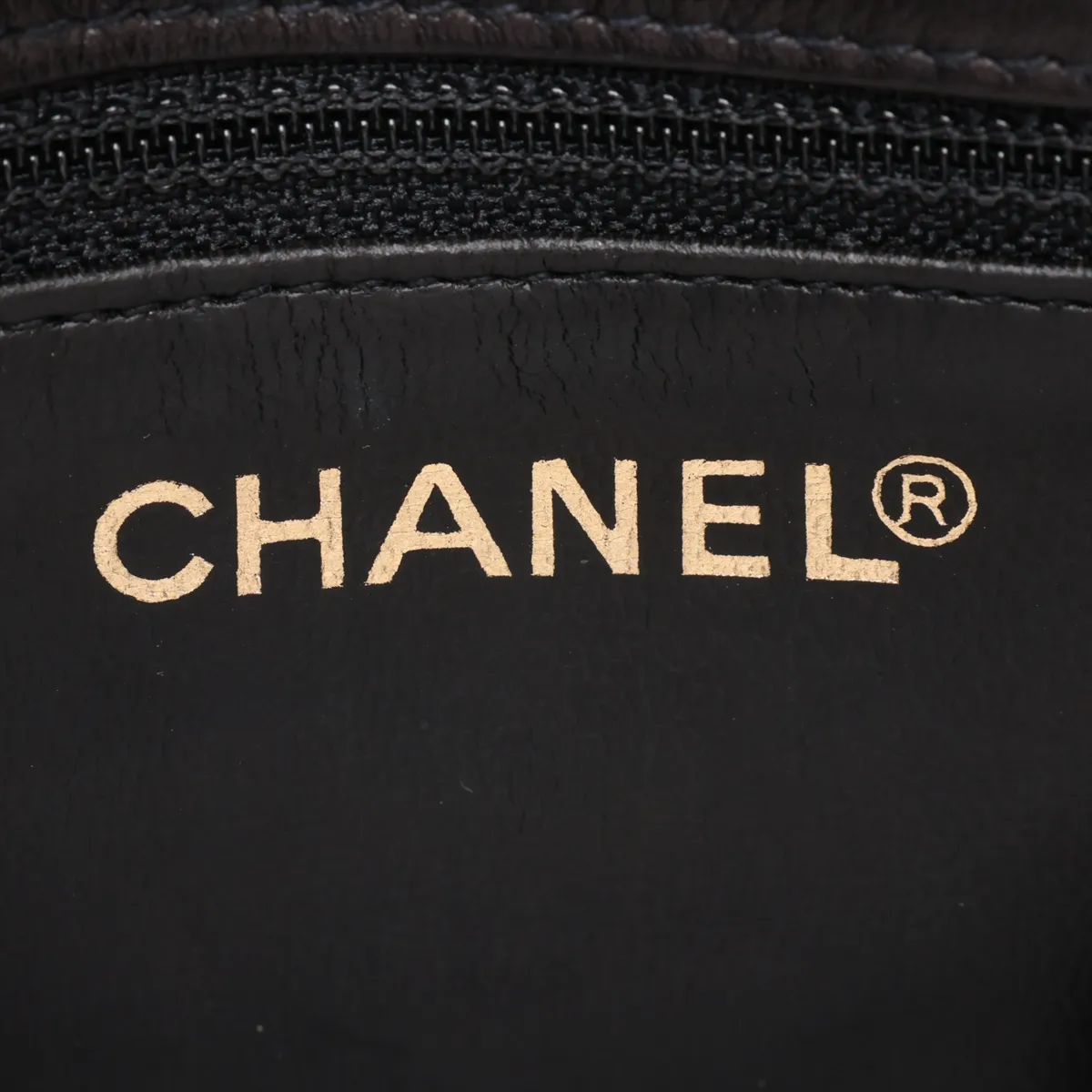 Chevron Lambskin Waist Pouch, Black with Gold Hardware, Item No. 1967629, Series 1 — view 8