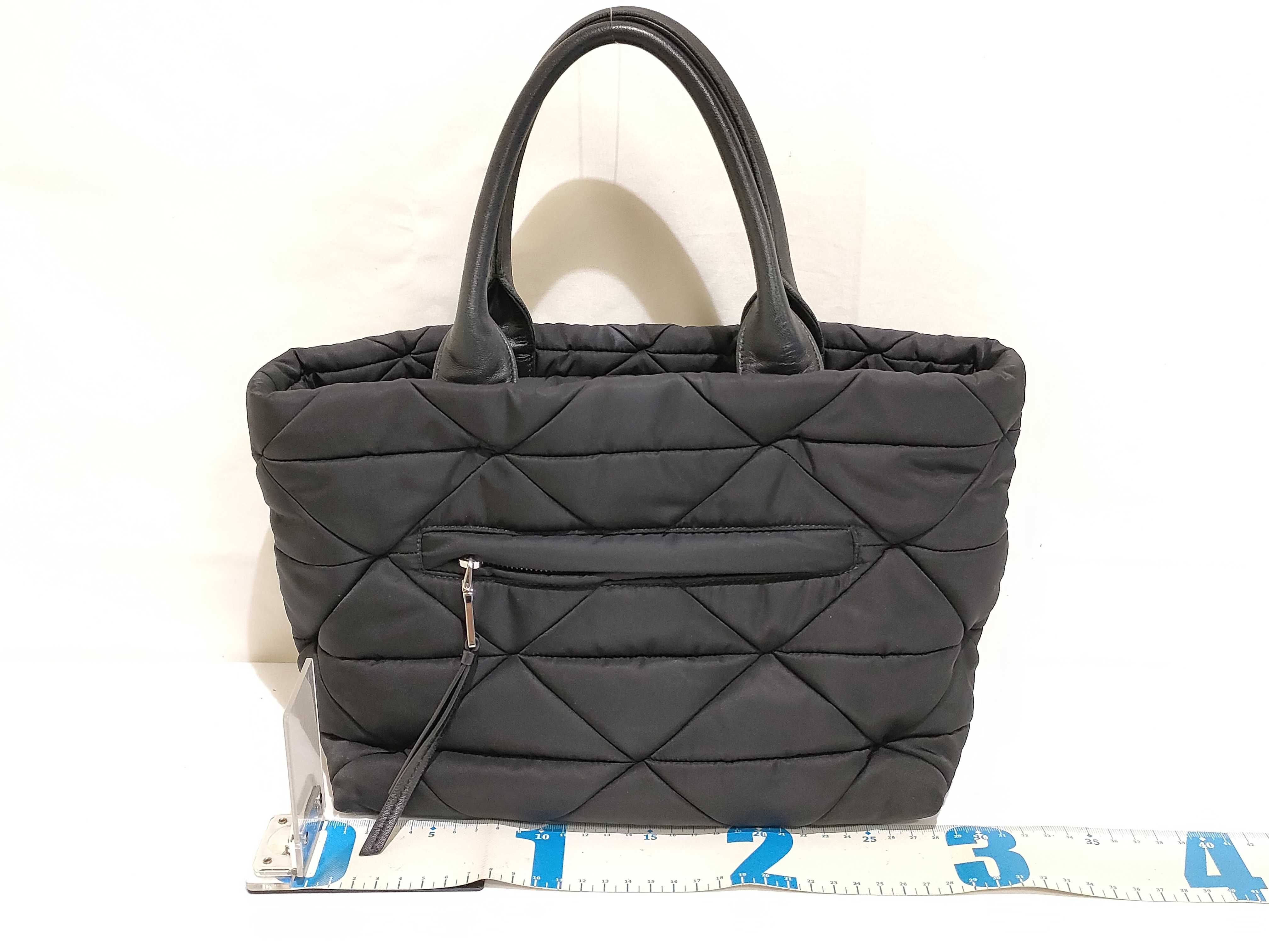 Nylon Prada Tessuto Quilted Nylon x Leather 2-Way Handbag Black Handbag — view 2