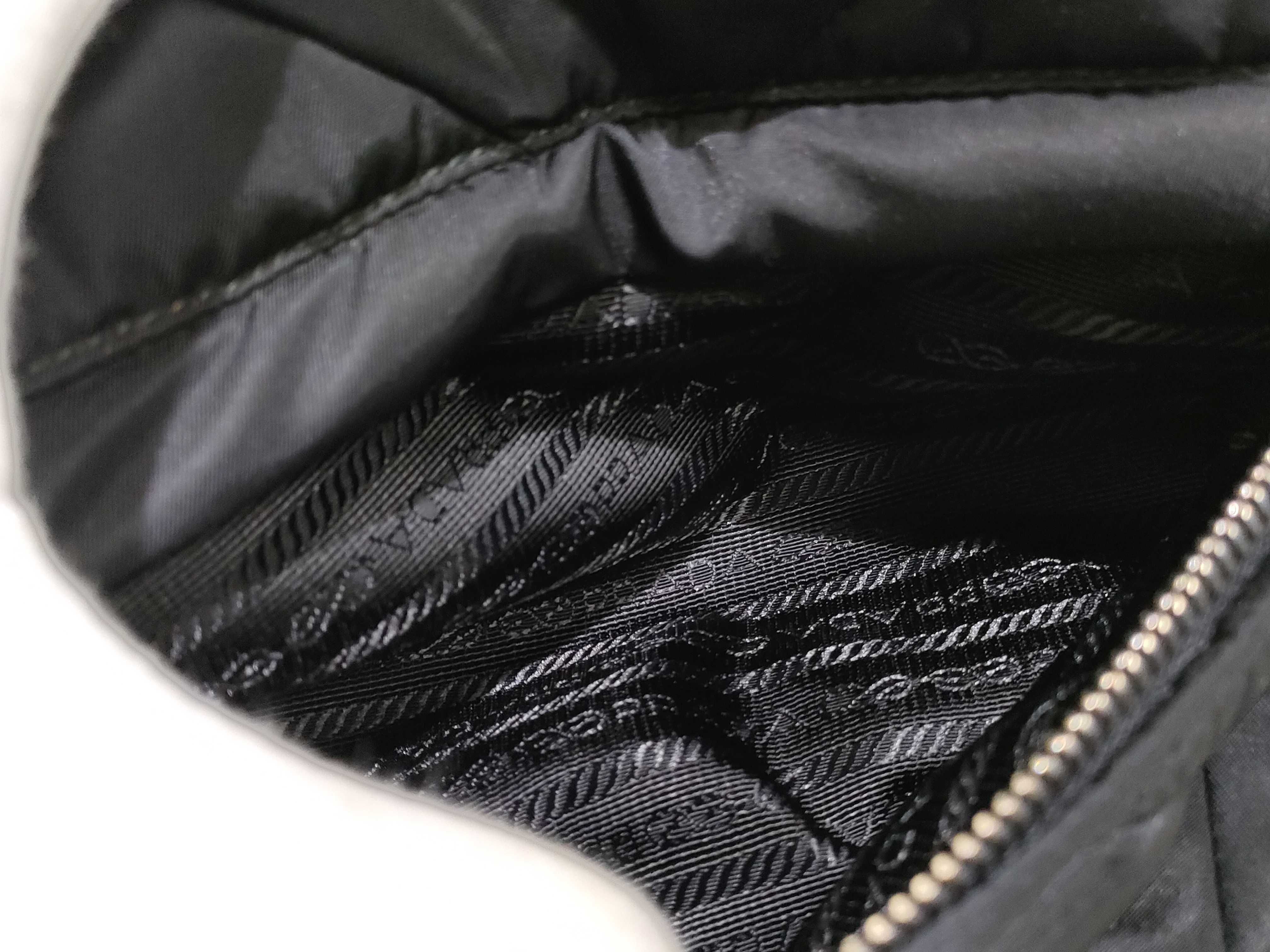 Nylon Prada Tessuto Quilted Nylon x Leather 2-Way Handbag Black Handbag — view 14