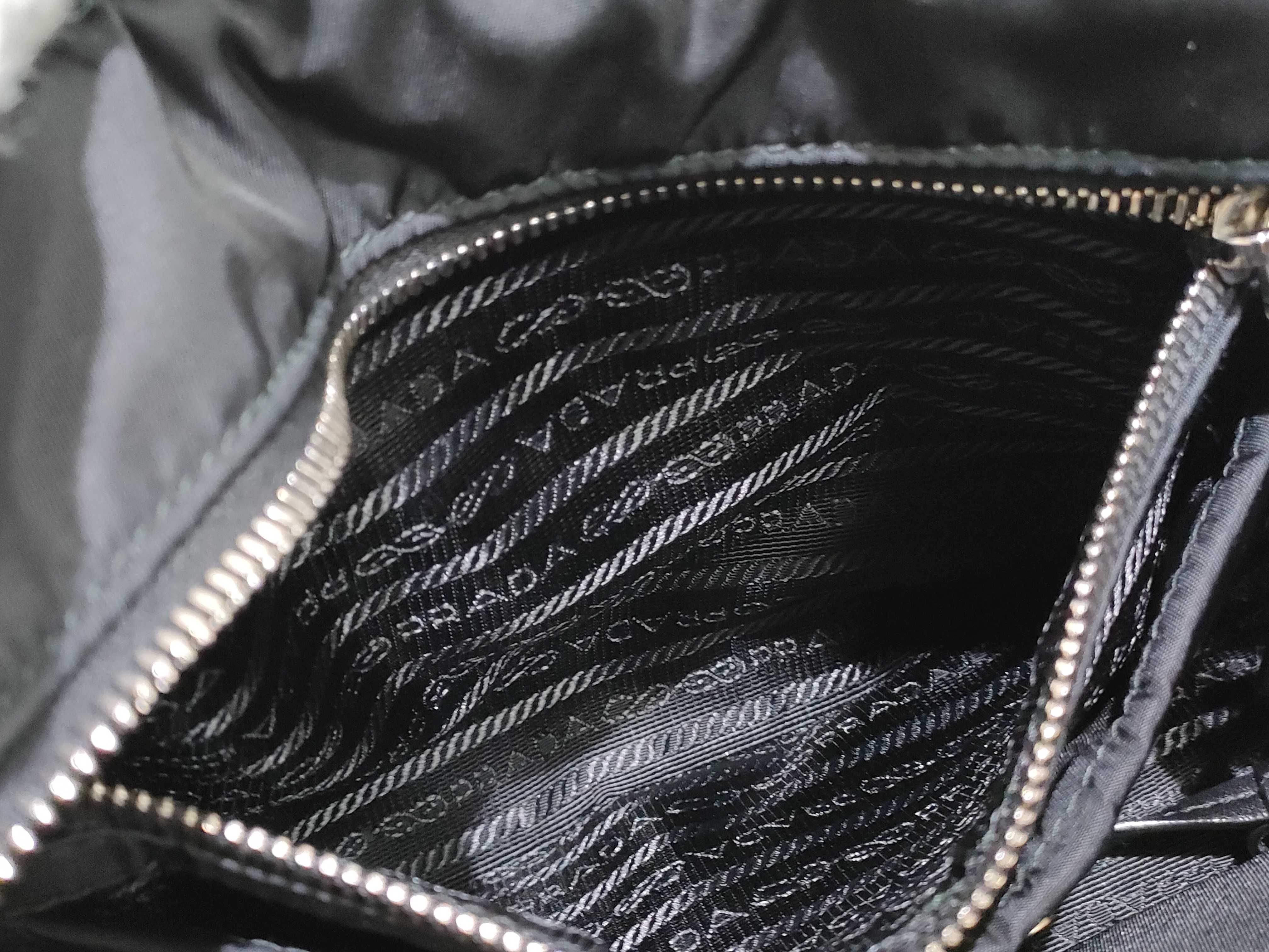 Nylon Prada Tessuto Quilted Nylon x Leather 2-Way Handbag Black Handbag — view 7
