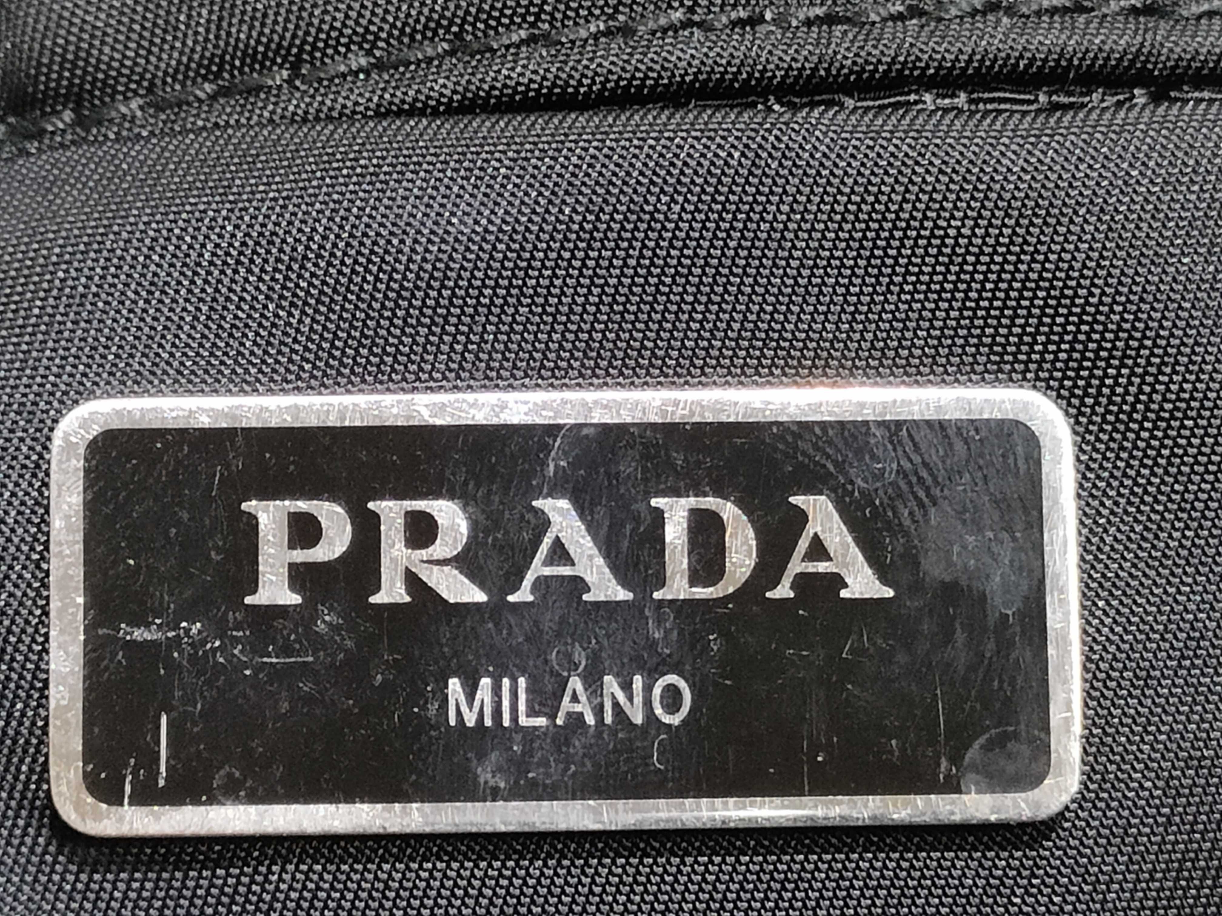 Nylon Prada Tessuto Quilted Nylon x Leather 2-Way Handbag Black Handbag — view 8