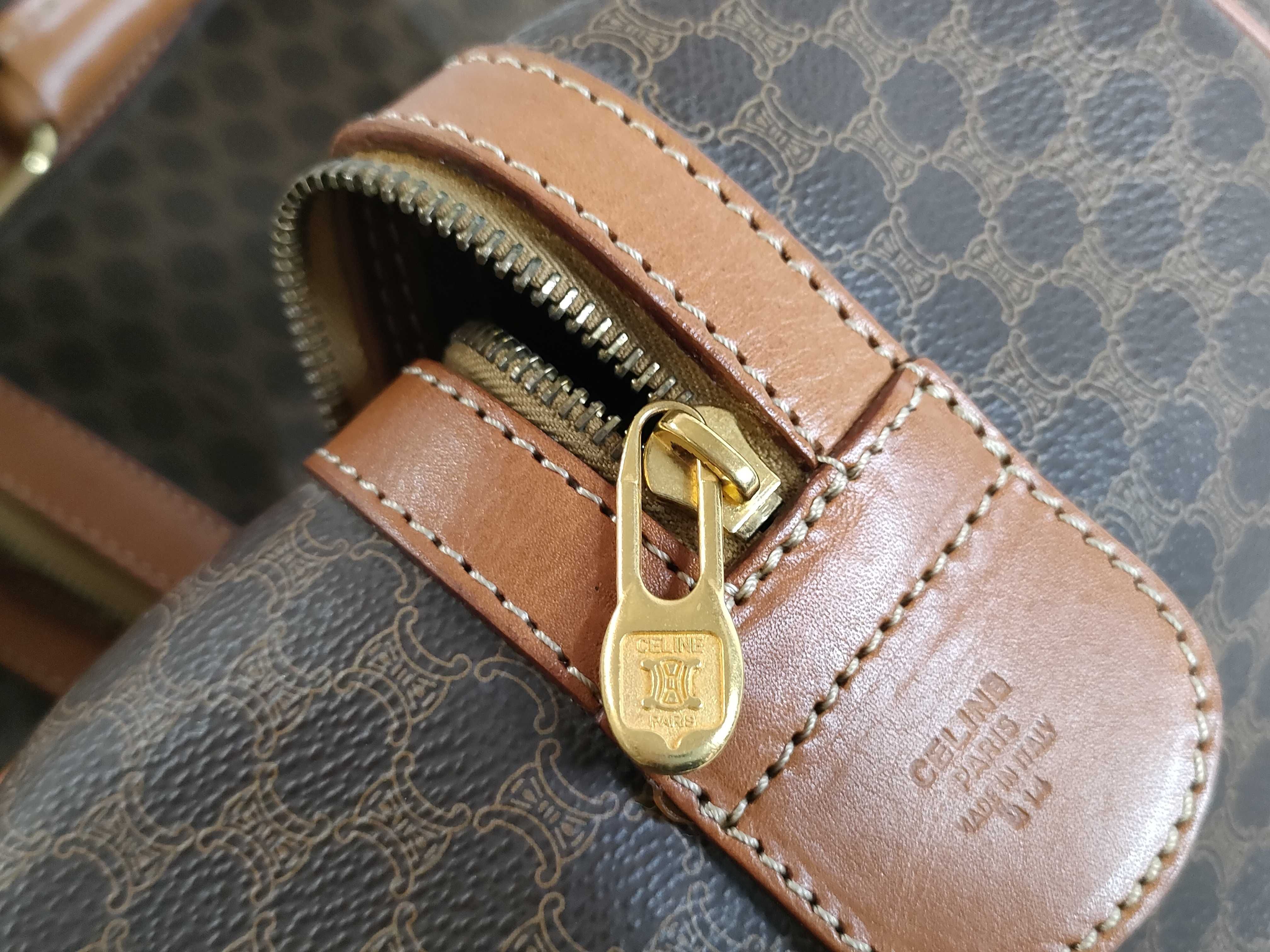 Macadam PVC x Leather Boston Bag (Brown x Beige) — view 13