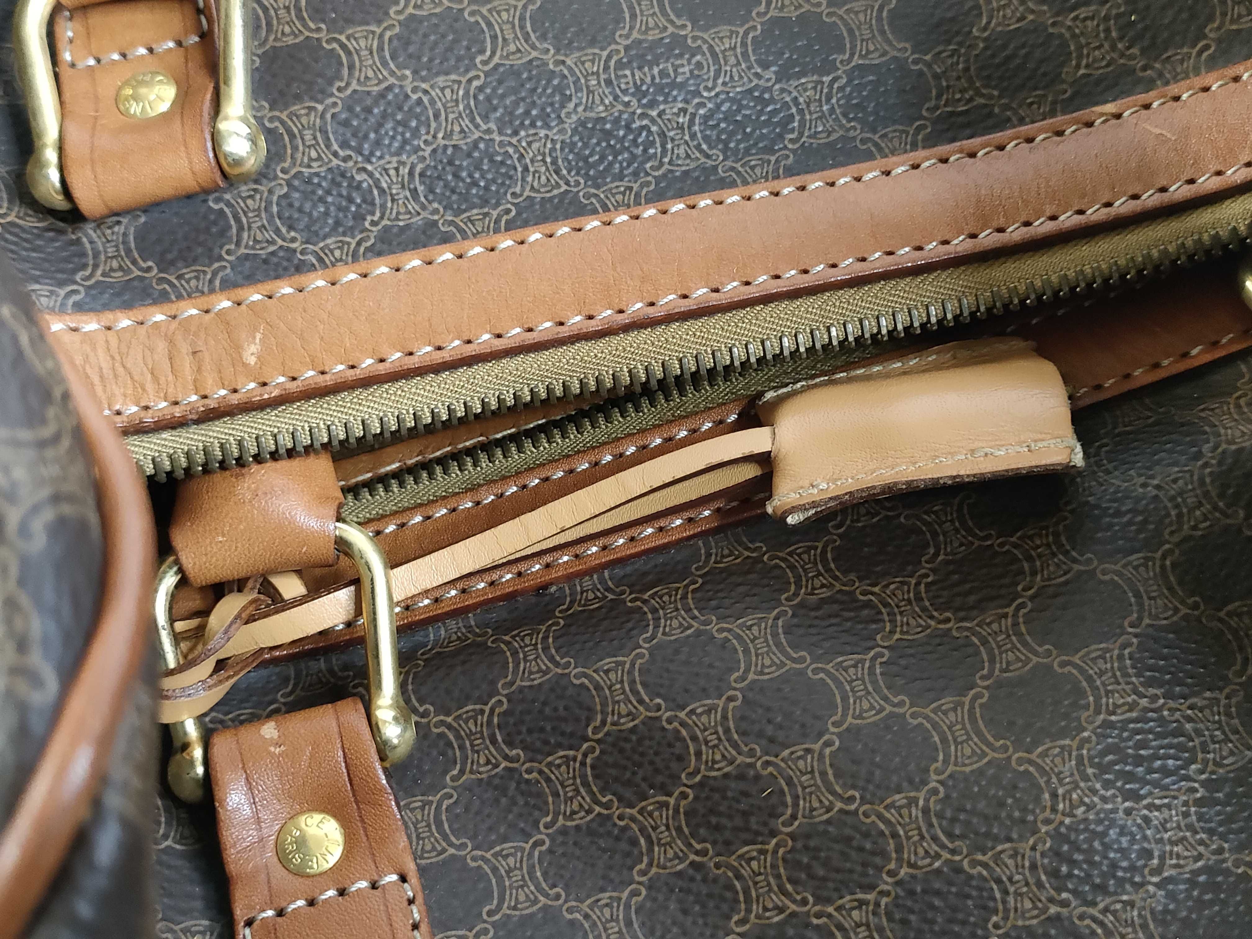 Macadam PVC x Leather Boston Bag (Brown x Beige) — view 14