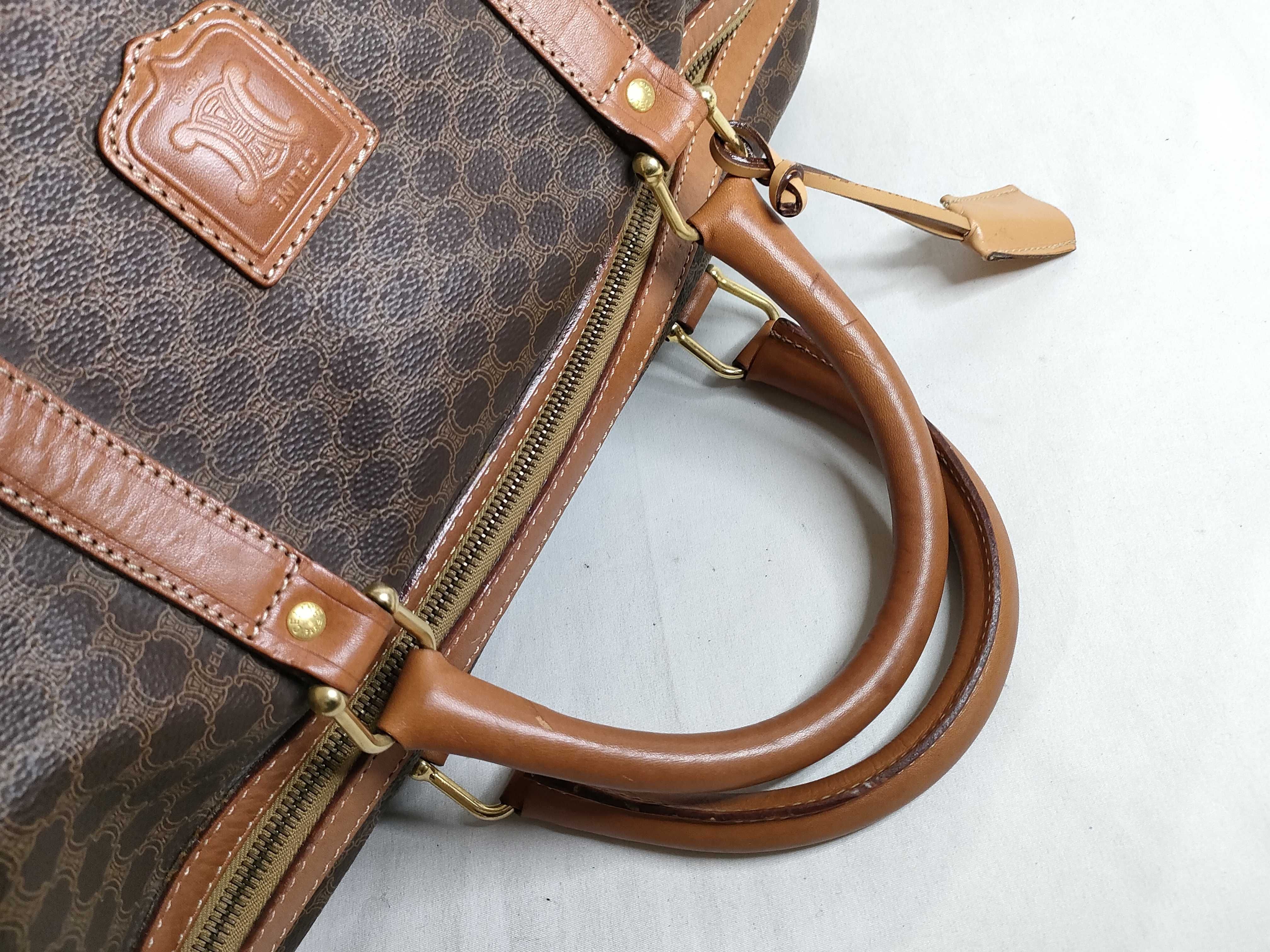 Macadam PVC x Leather Boston Bag (Brown x Beige) — view 3