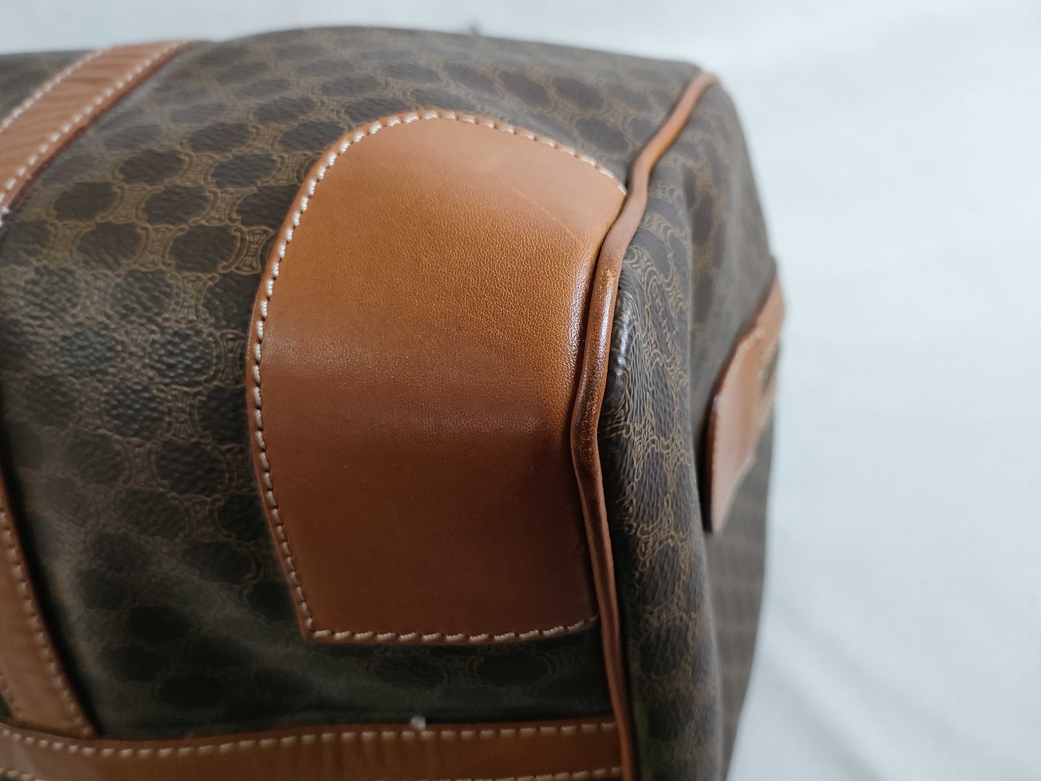 Macadam PVC x Leather Boston Bag (Brown x Beige) — view 6