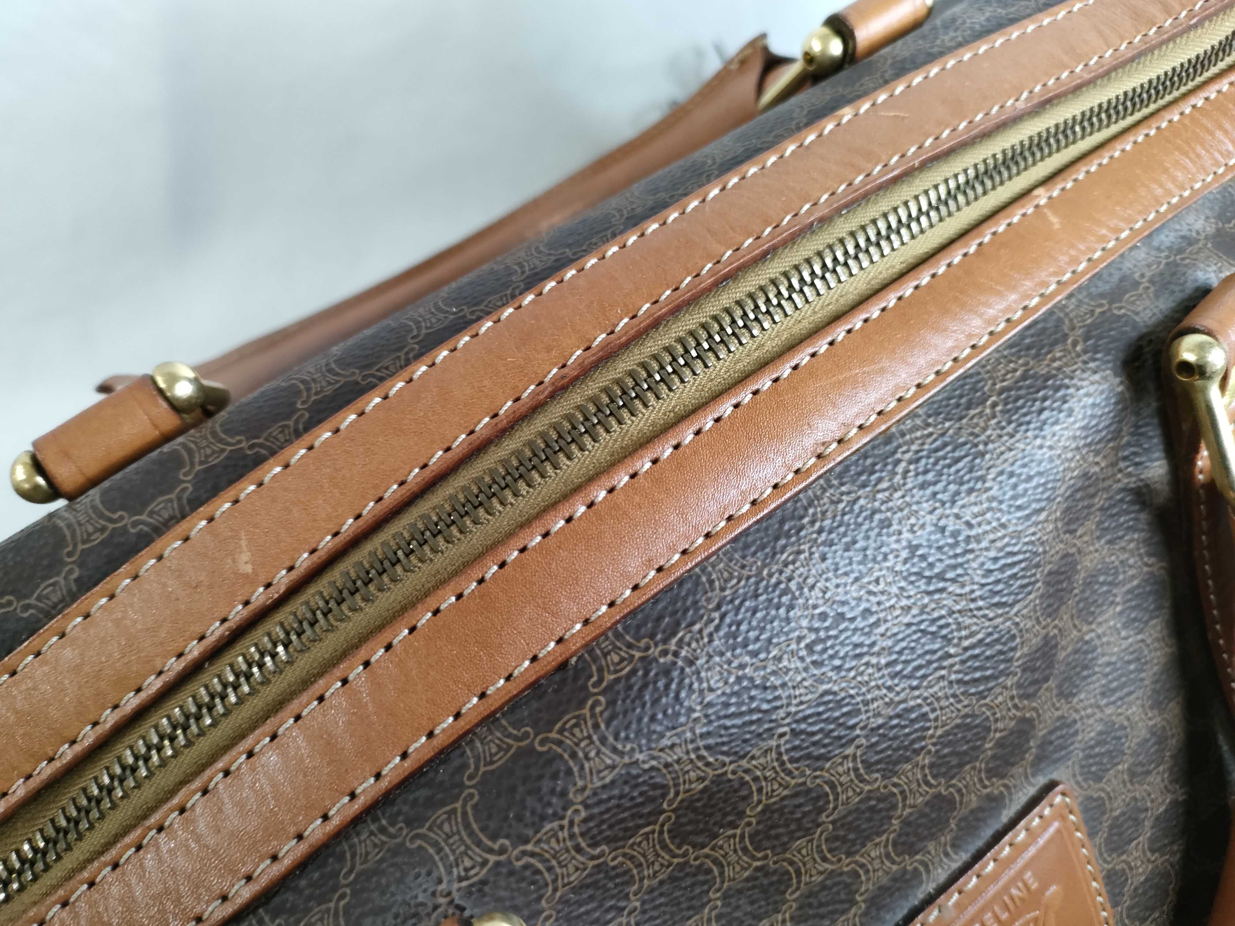 Macadam PVC x Leather Boston Bag (Brown x Beige) — view 8