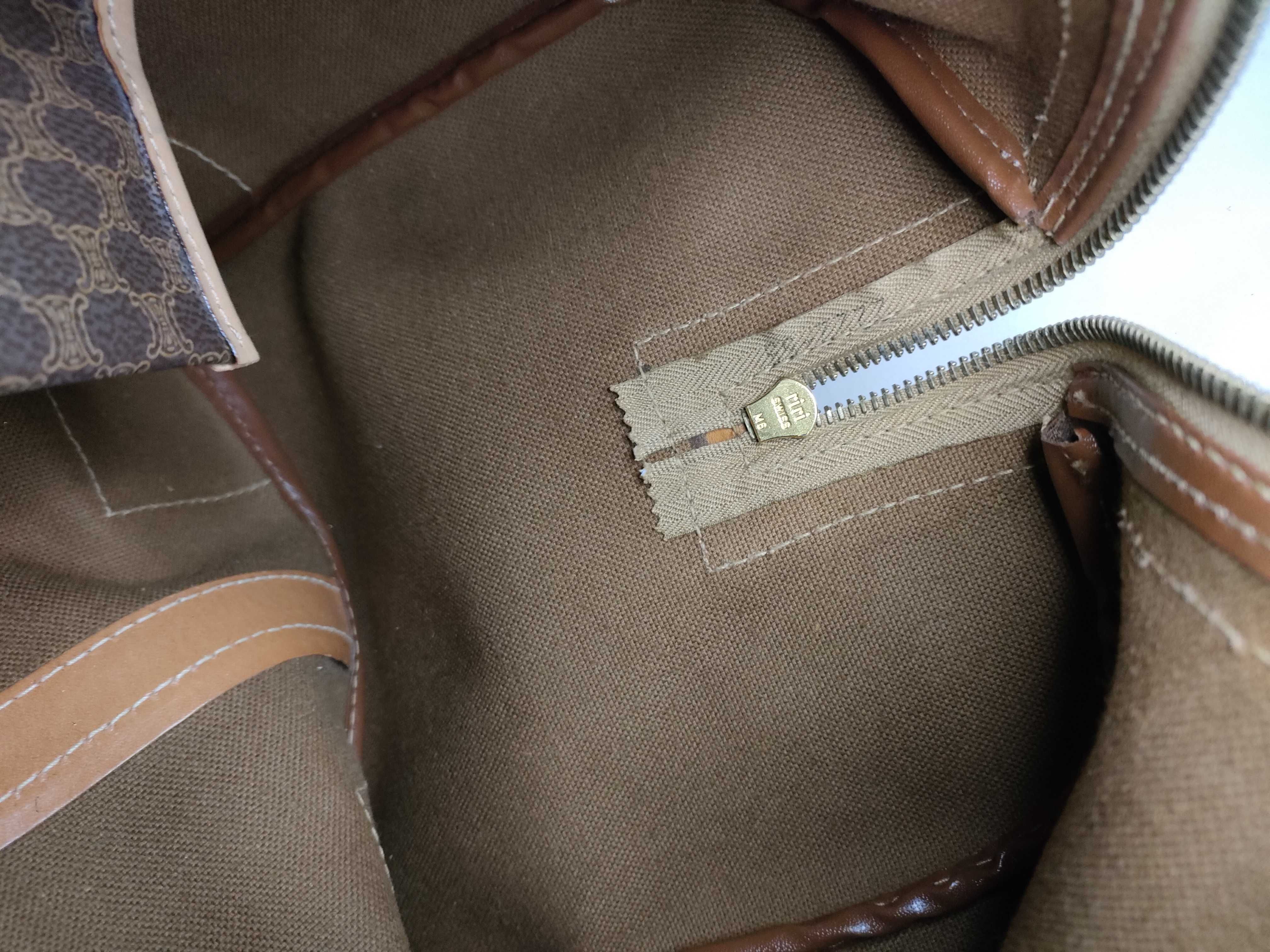 Macadam PVC x Leather Boston Bag (Brown x Beige) — view 9