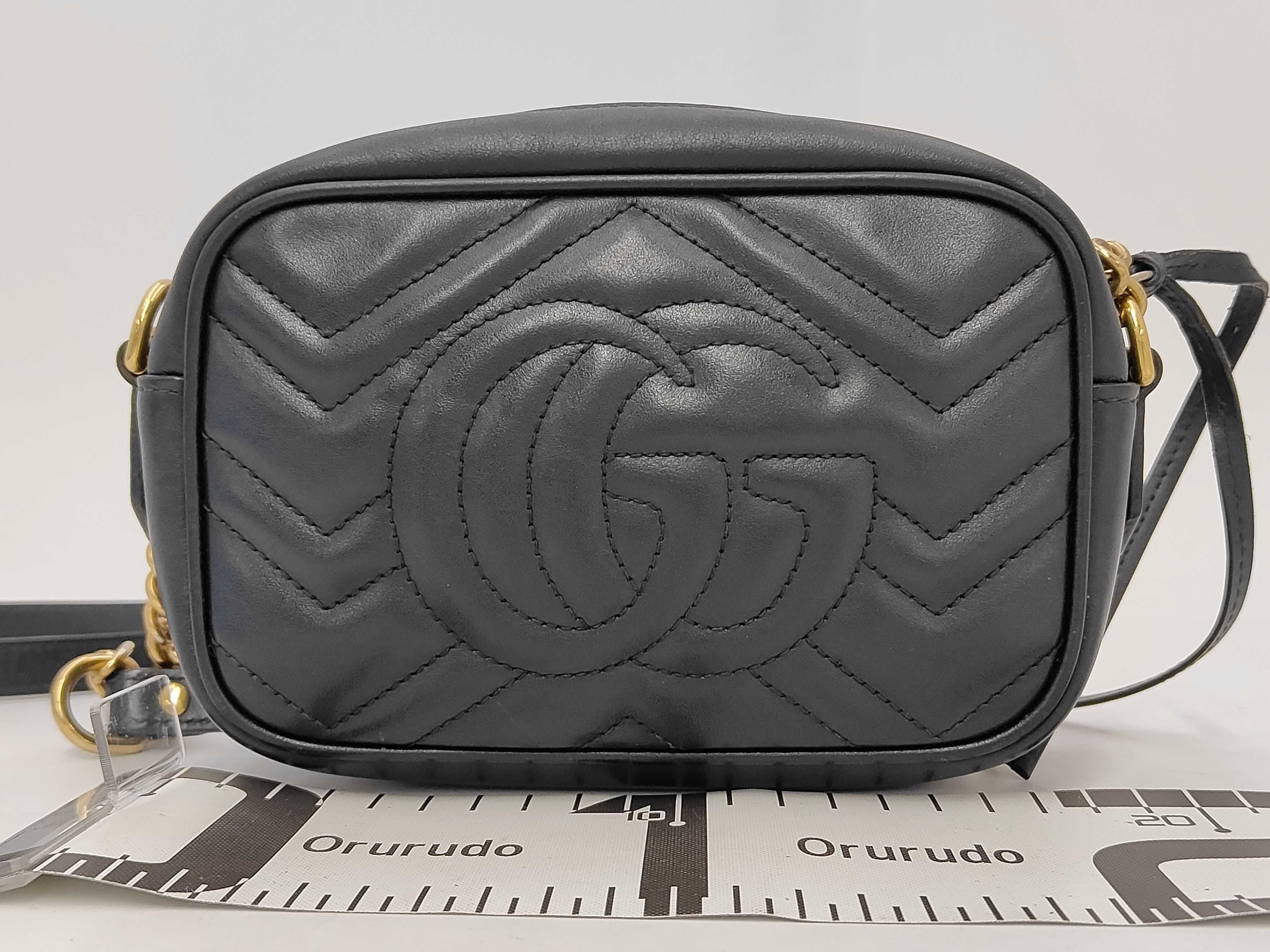 GG Marmont Chain Shoulder Bag 448065 Black Shoulder Bag — view 2