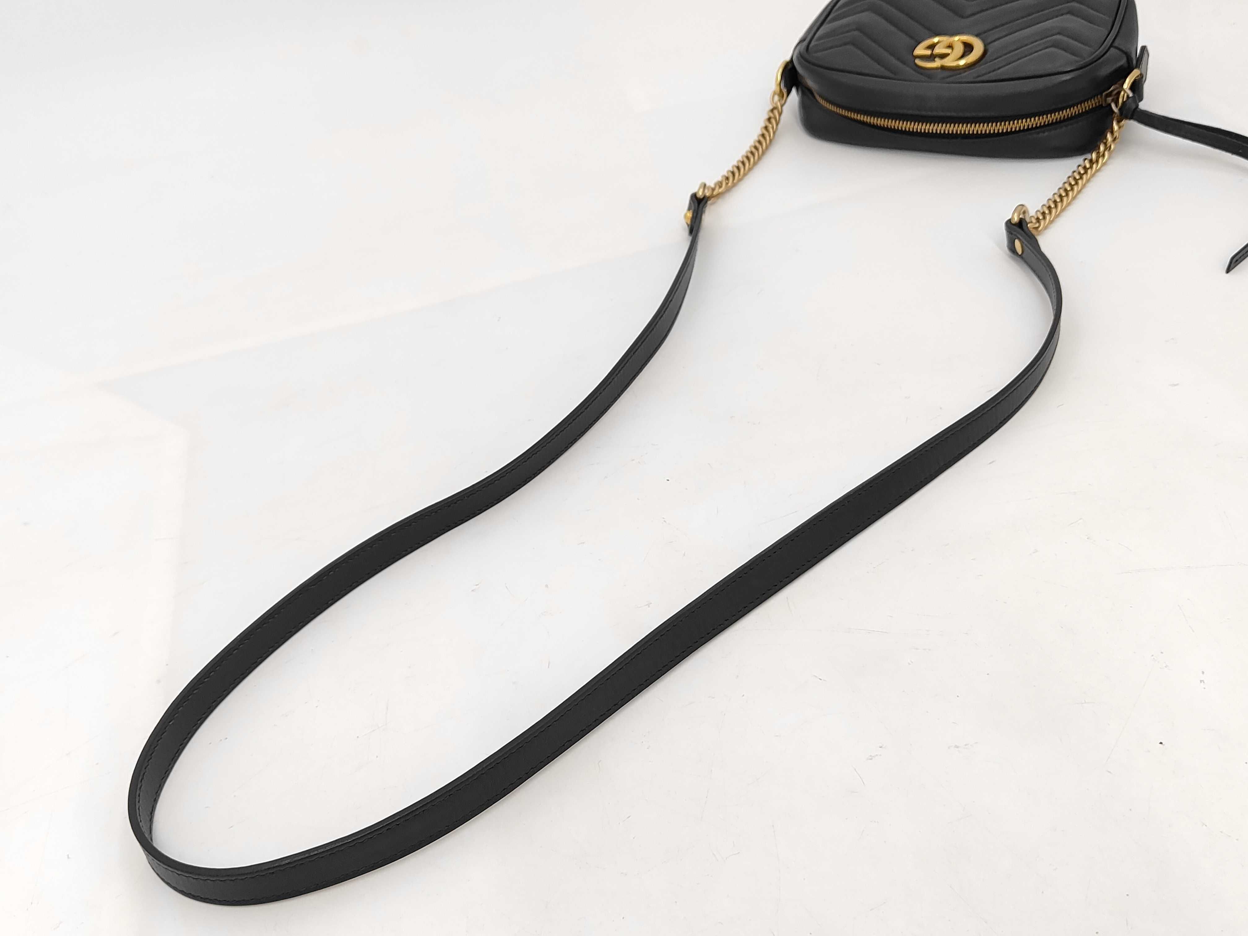 GG Marmont Chain Shoulder Bag 448065 Black Shoulder Bag — view 3