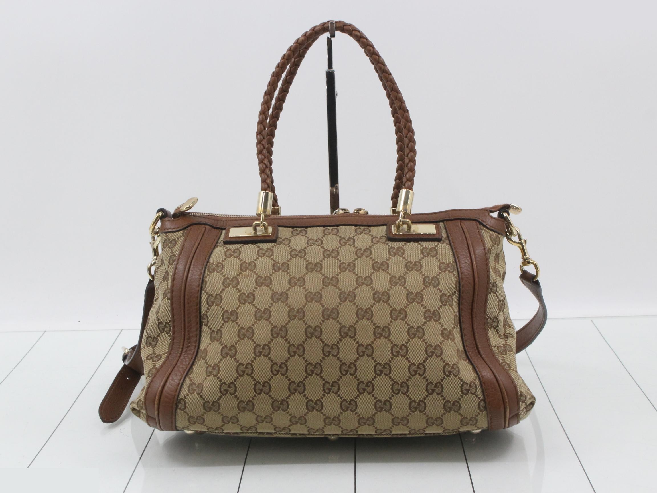 GG Canvas (Bag) - 2-Way Bag with Long Strap - Bamboo - Brown — view 2